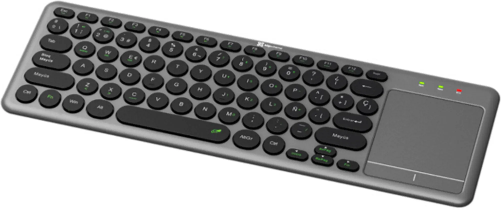 Imagen 0 de Teclado TouchPad Inalámbrico KlipX, Ultradelgado Dual 2.4GHz/Bt5.0 Esp. Gris