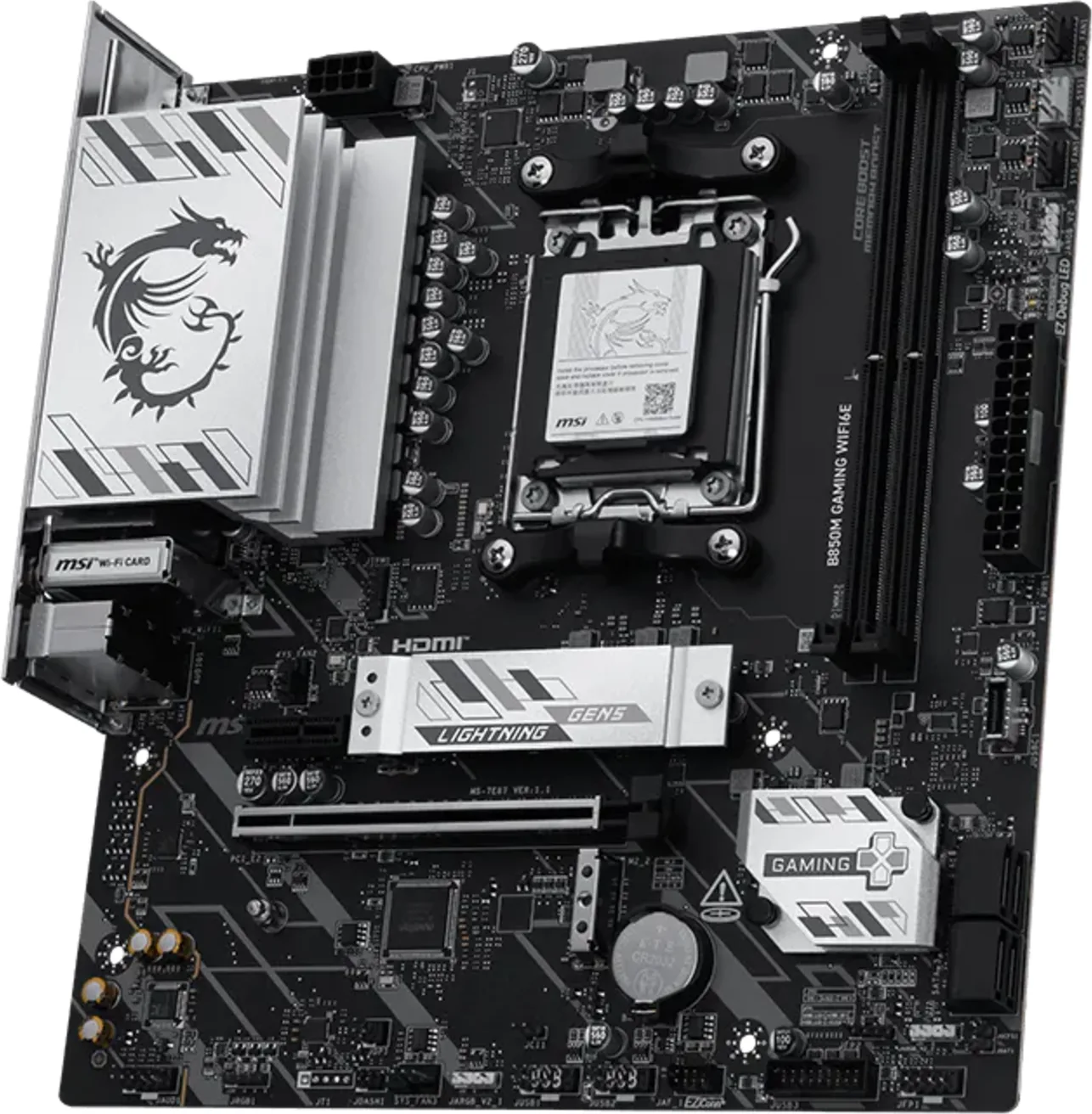 Imagen 2 de Tarjeta Madre MSI B850M GAMING WIFI6E AM5 2*DDR5 LAN 2.5G WIFI6E mATX
