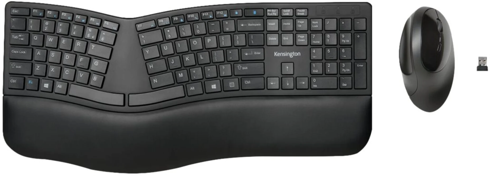 Imagen 11 de Kit Teclado Mouse Inalámbrico Ergonómico Kensington Pro Fit Ergo Bluetooth Negro