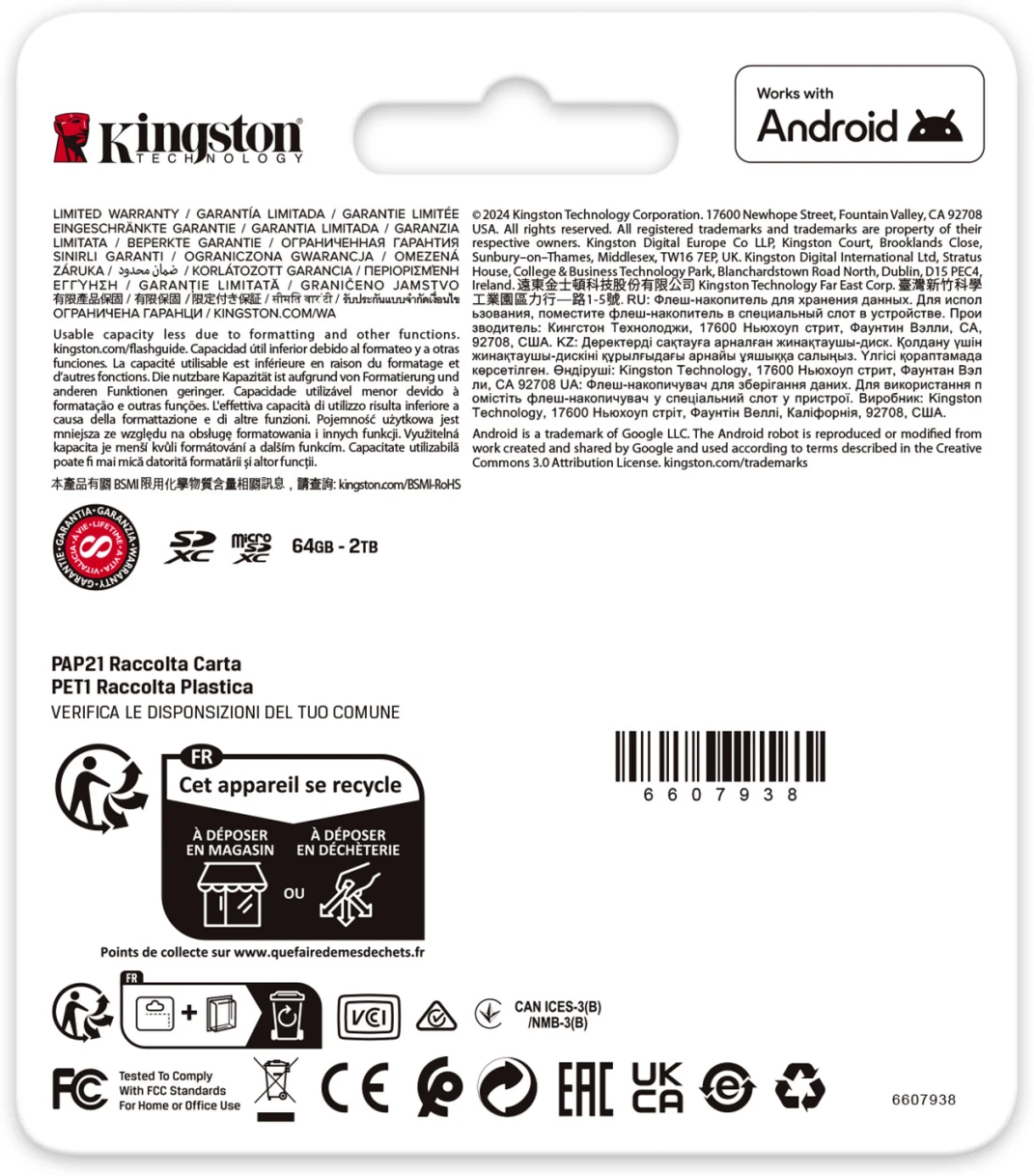 Imagen 5 de Memoria MicroSDXC 256GB Kingston Canvas Go Plus Cat10 UHS-I U3 V30 A2 Lec200MB/s