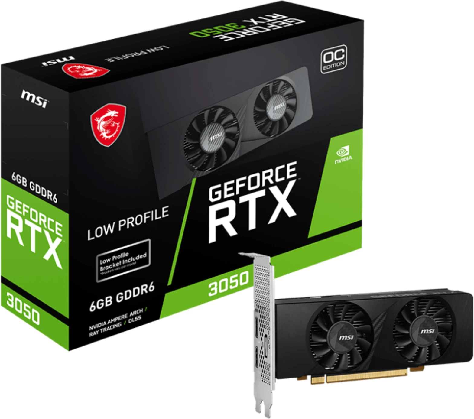 Imagen 0 de Tarjeta de Video MSI NVIDIA RTX-3050 LP 6GB OC GDDR6 DP*1 HDMI*2 Low Profile