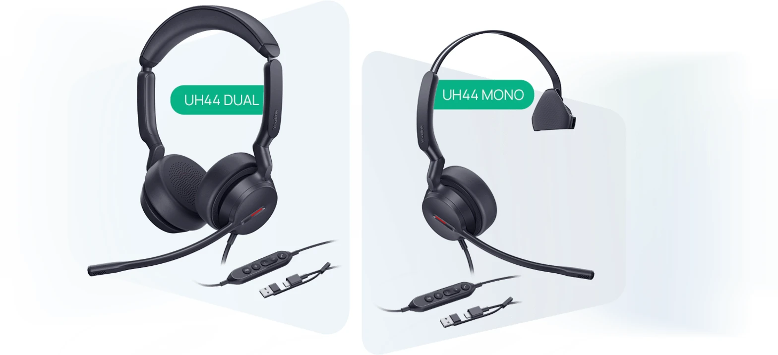 Imagen 0 de Audífonos Yealink UH44 Dual UC USB-C/A Doble Micrófono Cancelación Ruido Oficina