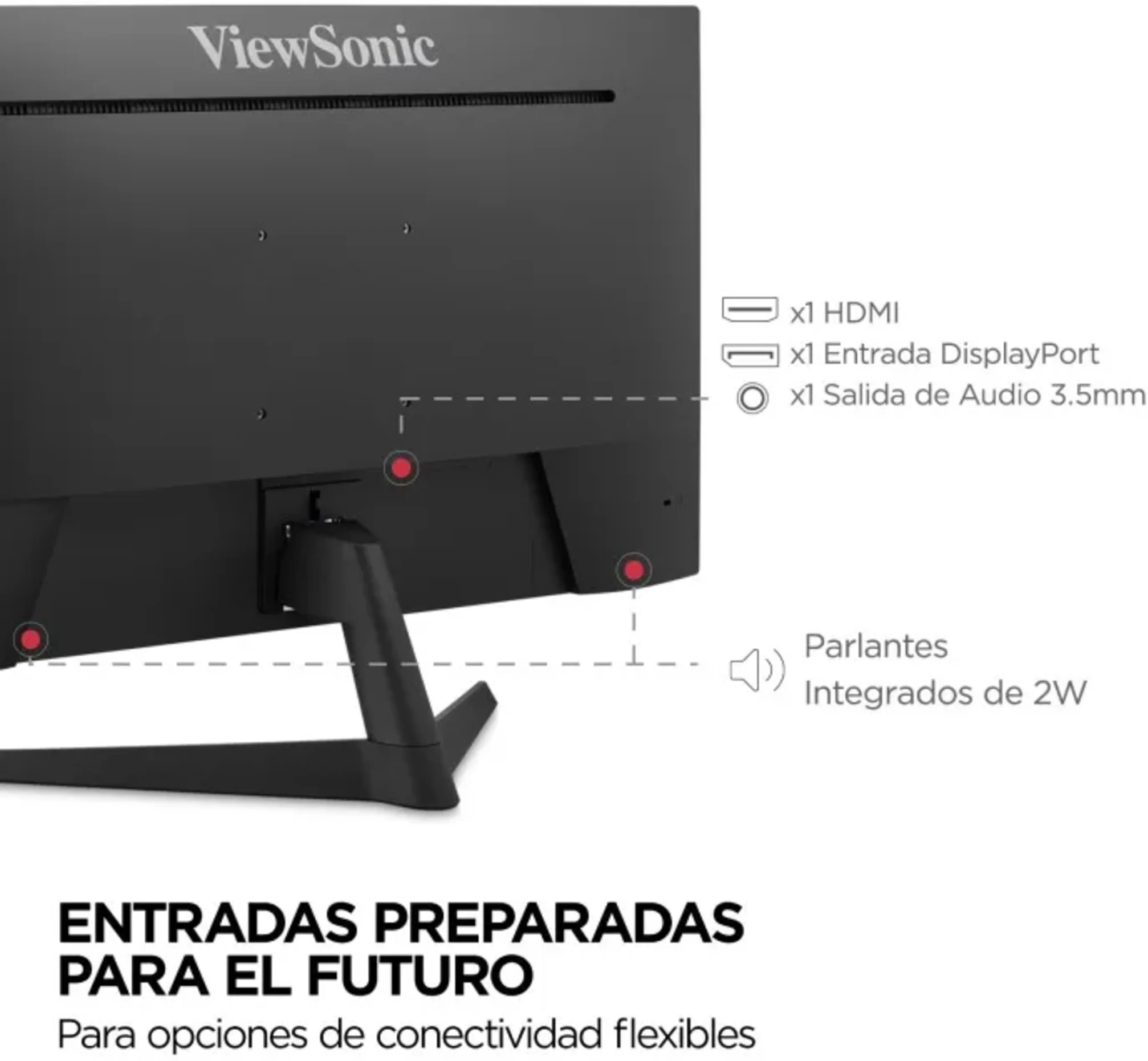 Imagen 6 de Monitor Gamer Viewsonic VX2429 24" FHD 1920*1080 IPS HDMI DP 200Hz 1ms FreeSync