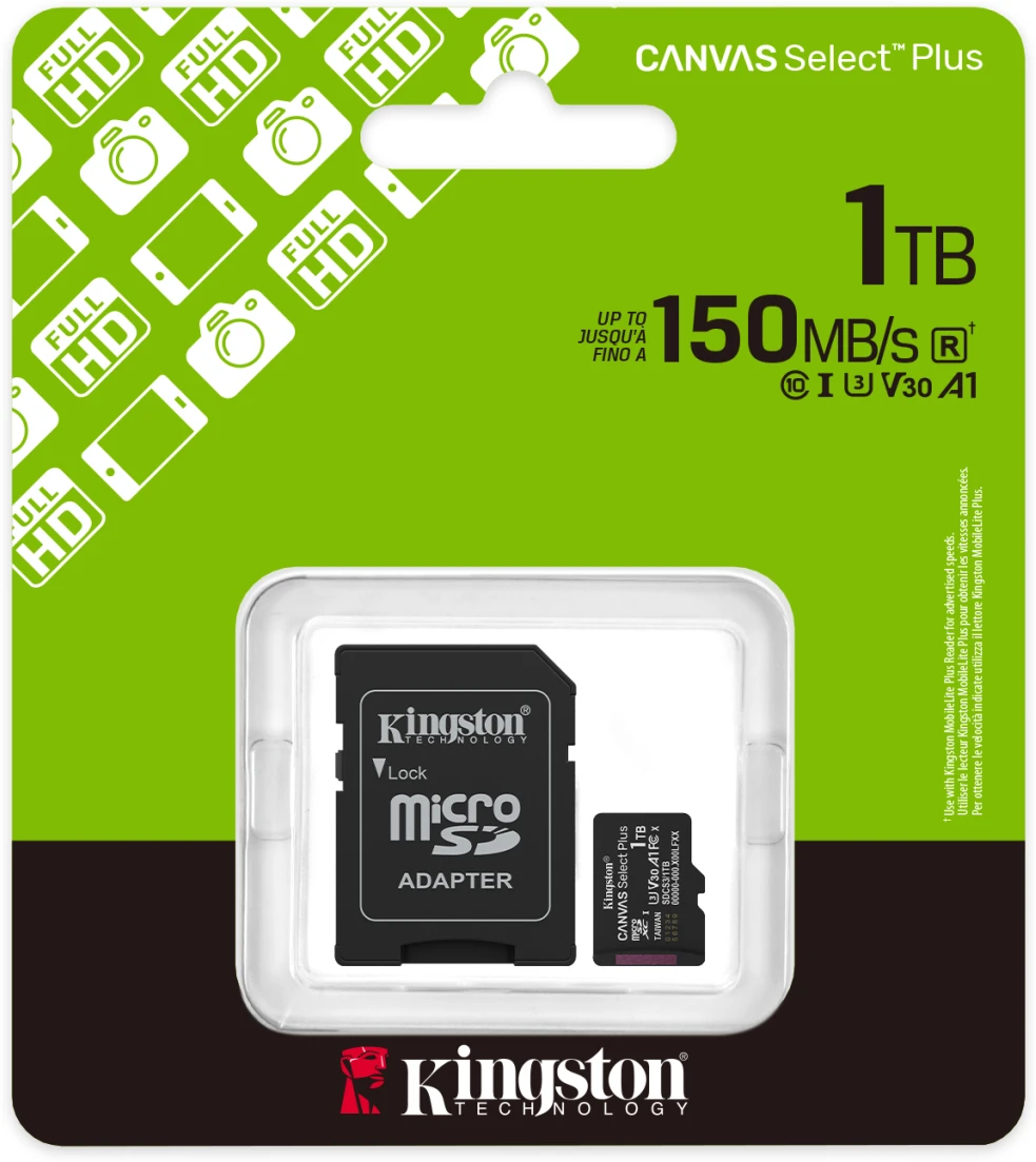 Imagen 4 de Memoria microSDXC 1TB Kingston Canvas Select Plus Clase 10 UHS-I Lec150MB/s