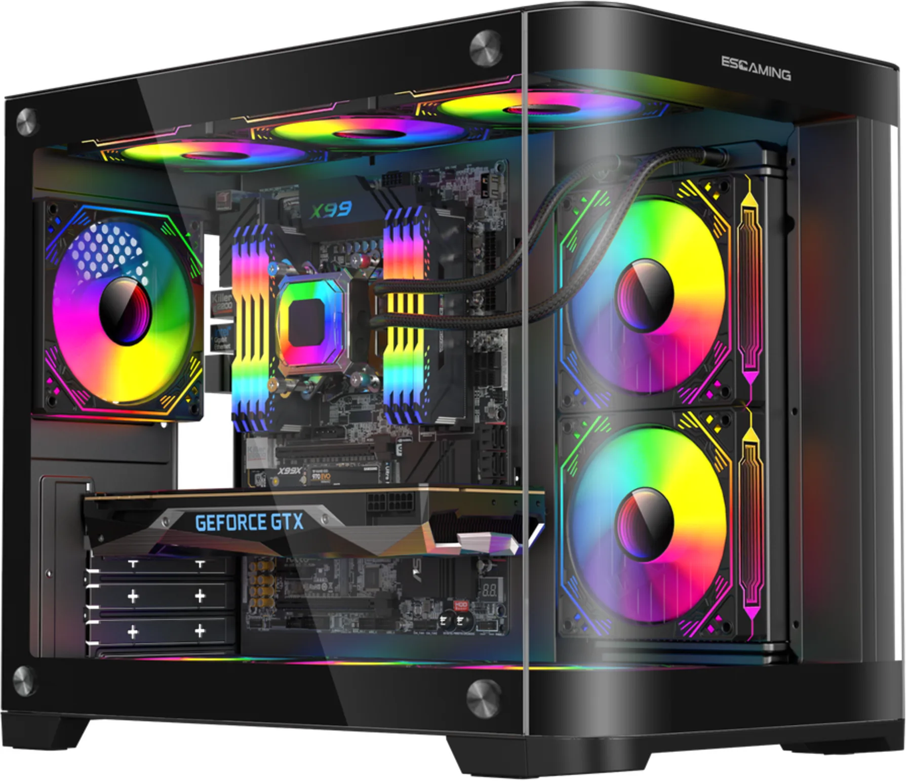 Imagen 0 de GABINETE GAMER VIPER ARGB/mATX /5 FAN INCLUIDOS/ SIN FUENTE / INCLUYE CONTROL REMOTO Y CONTROLADORA/ USB 3.0/ USB C