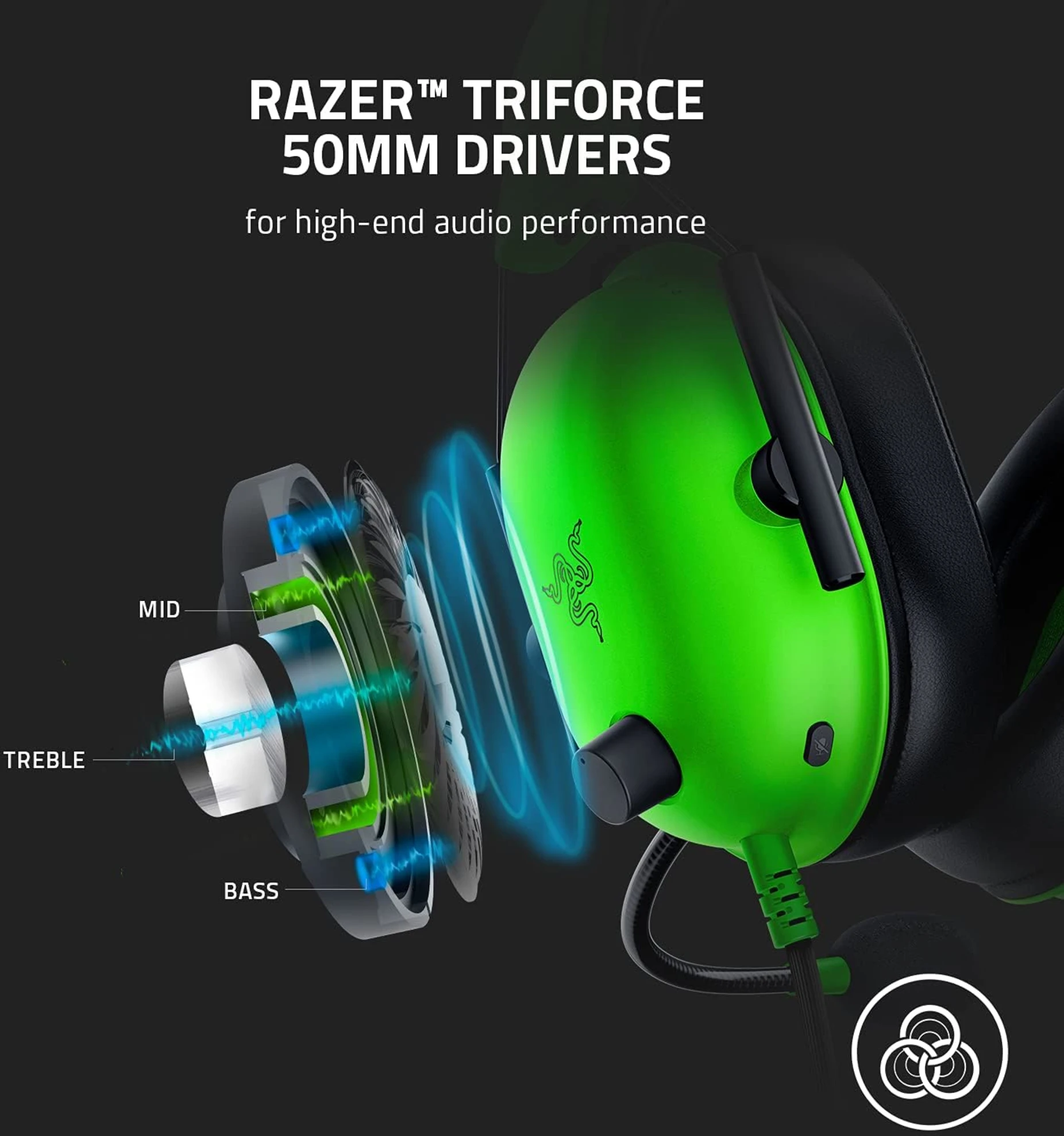 Imagen 1 de Audífonos Gamer Alámbricos Razer BlackShark V2 X Sonido 7.1 Jck3.5mm Color Verde
