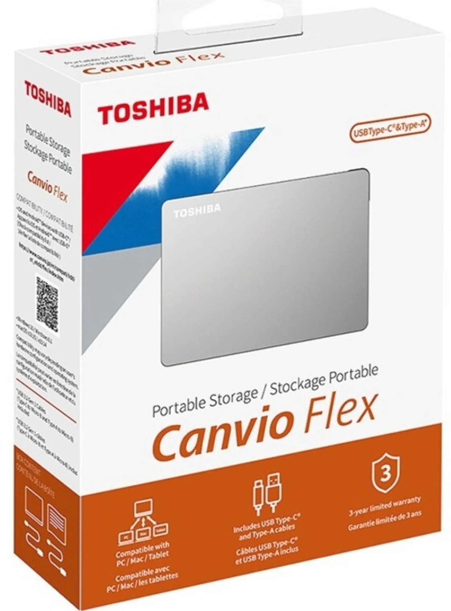Imagen 0 de Disco Duro Externo Toshiba Canvio Flex 2TB 2.5" 5000rpm USB-C Lect 5000MBs Plata