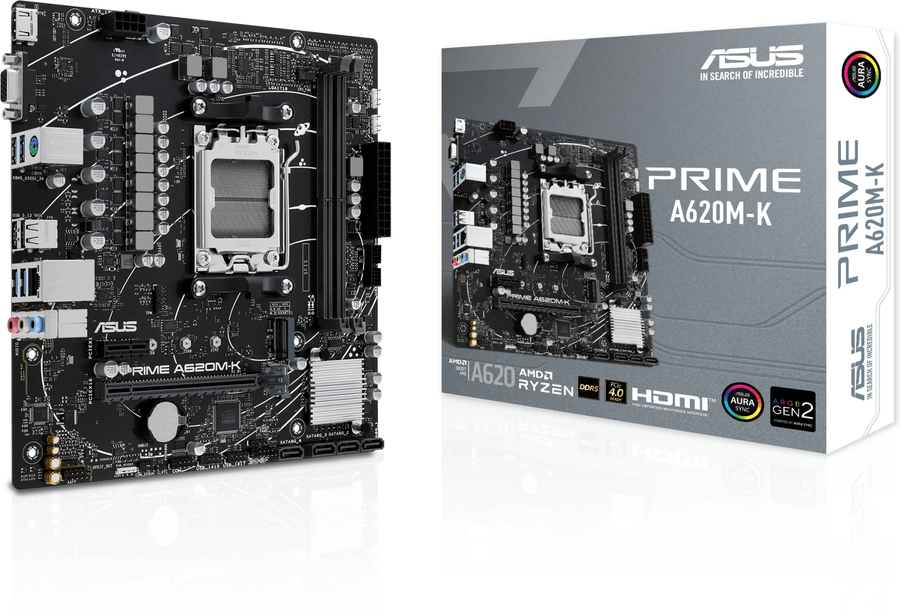 Imagen 7 de Tarjeta Made Asus PRIME A620M-K AMD AM5 2*DDR5 M.2 PS/2 HDMI VGA 4*USB3.2 mATX