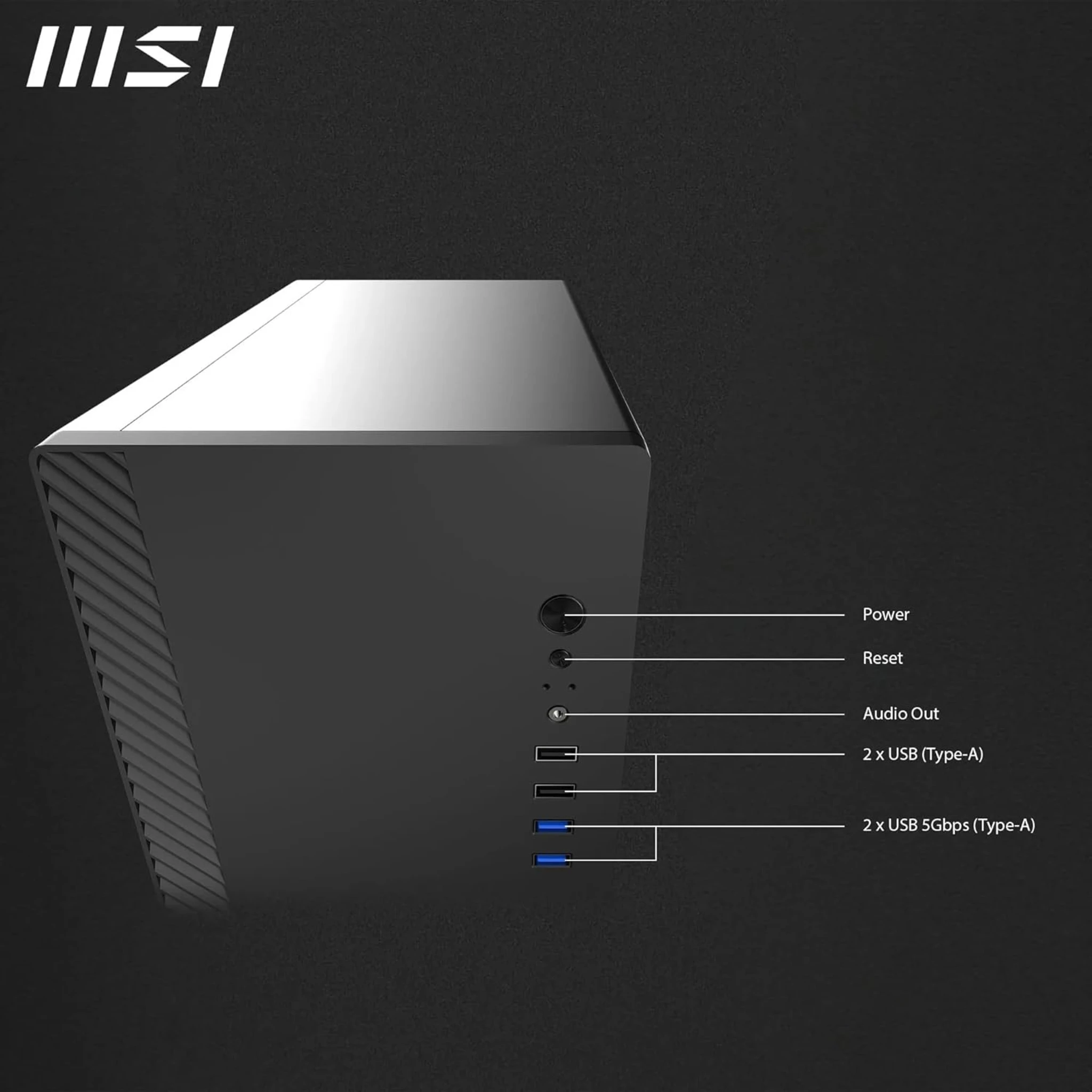 Imagen 4 de Gabinete MSI PRO SHIELD M100P, Torre Media 2*USB3.0/2.0 Sin fuente Color negro