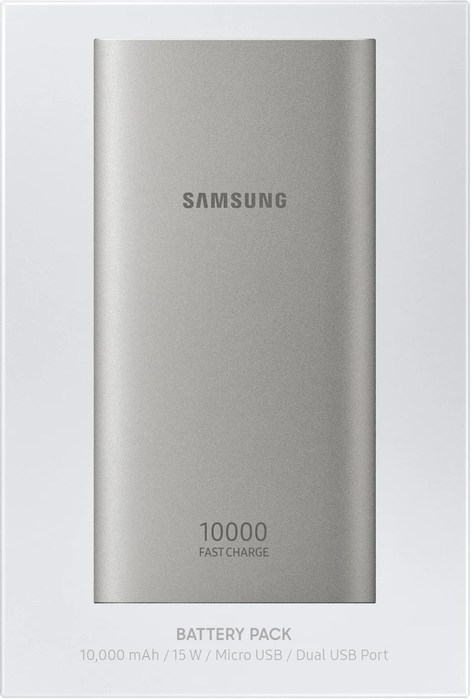 Imagen 0 de Batería Externa Samsung 10.000mAh Quick Charge Micro USB Plateada 2*USB