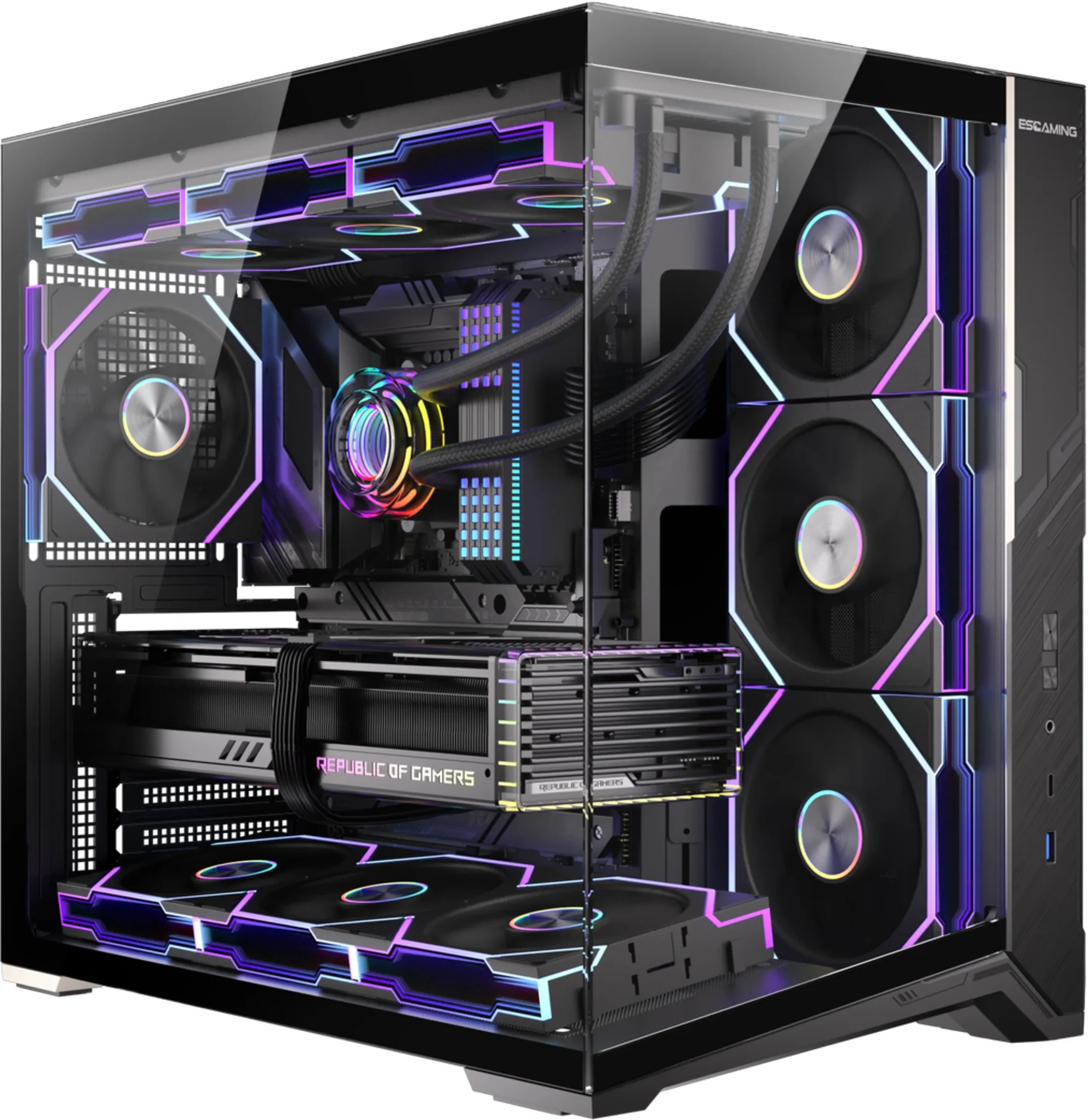 Imagen 0 de Gabinete Gamer ZERO MAX F8 270deg Vidrio Templado | ATX / Micro ATX | 7 Ventilad