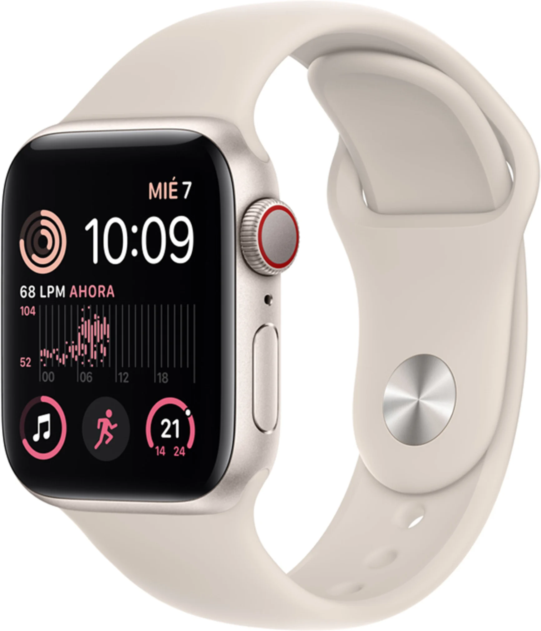 Imagen 0 de Apple Watch SE 2022 40mm (GPS + Cellular / Starlight Aluminium Case / Starlight Sport Band / S-M) [MXGJ3BE/A]