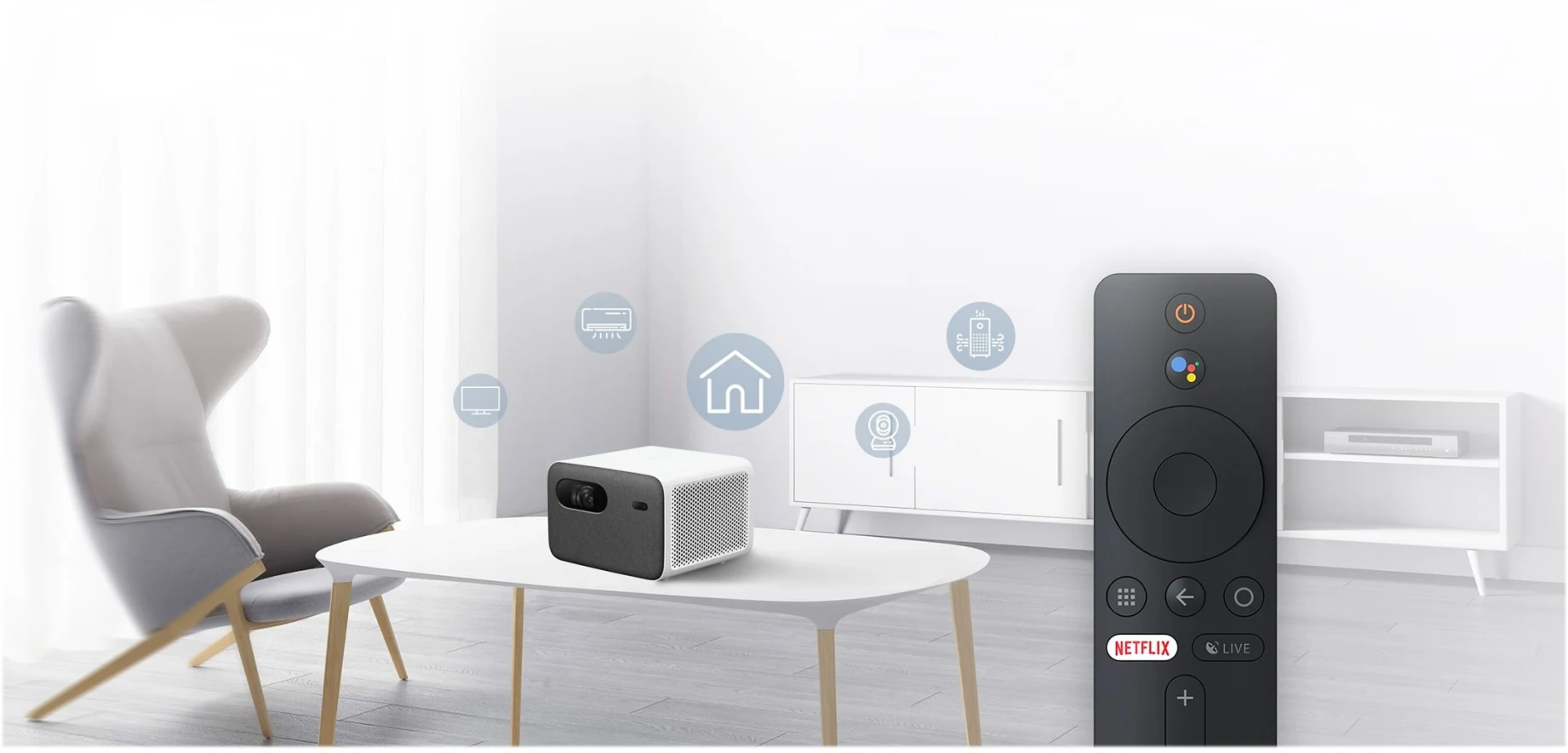 Imagen 3 de Proyector Xiaomi Mi Smart Projector 2 Pro 1300 LUMENES FHD WiFi LAN HDMI USB RCA