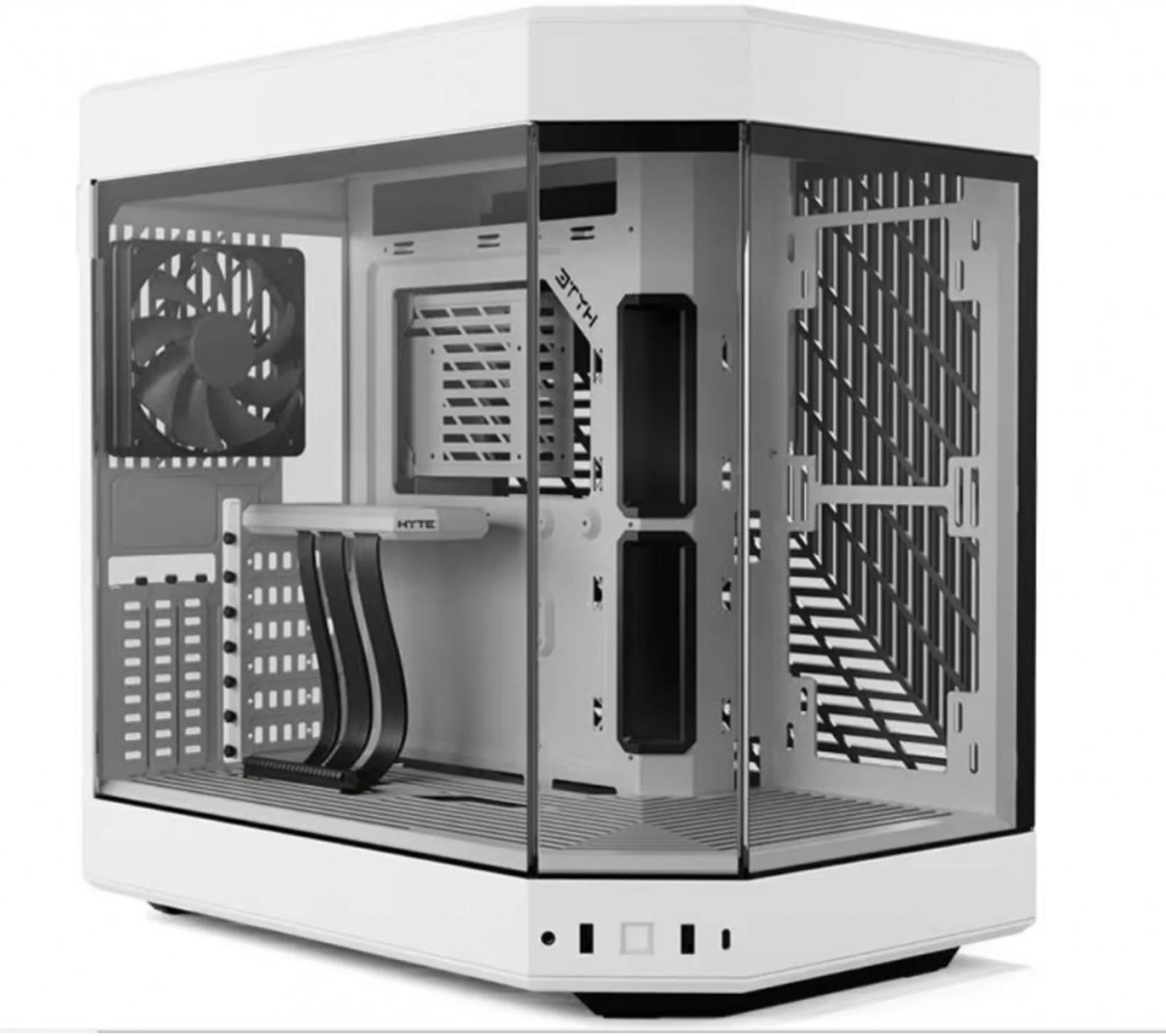 Imagen 2 de HYTE Y60 WHITE / WHITE (Open Box) ATX CASE 3X 120mm Fan Riser Cable PCIe 4.0 Included Aesthetic CS-HYTE-Y60-R1-WW