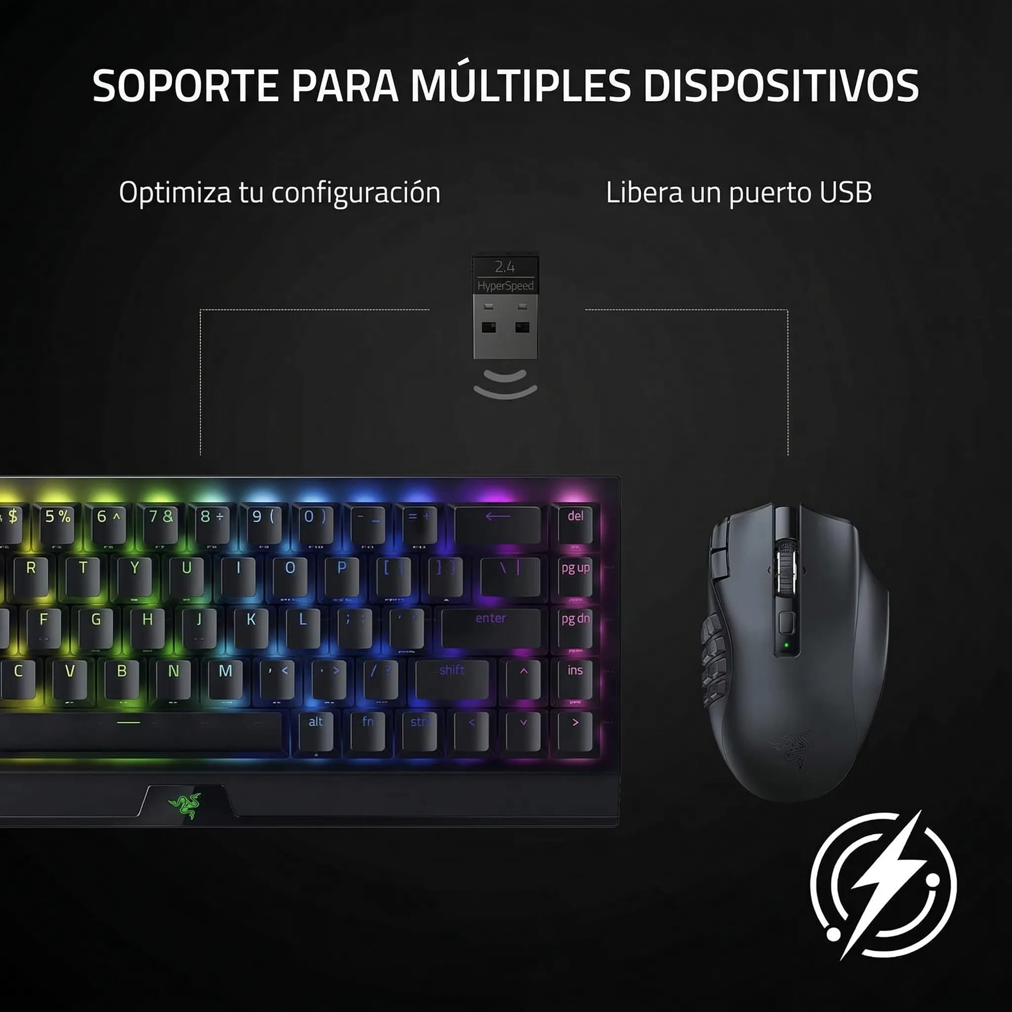 Imagen 5 de Mouse Gamer Razer Naga V2 HyperSpeed Inalámbrico MMO 30K DPI 2.4Ghz 19 Botones