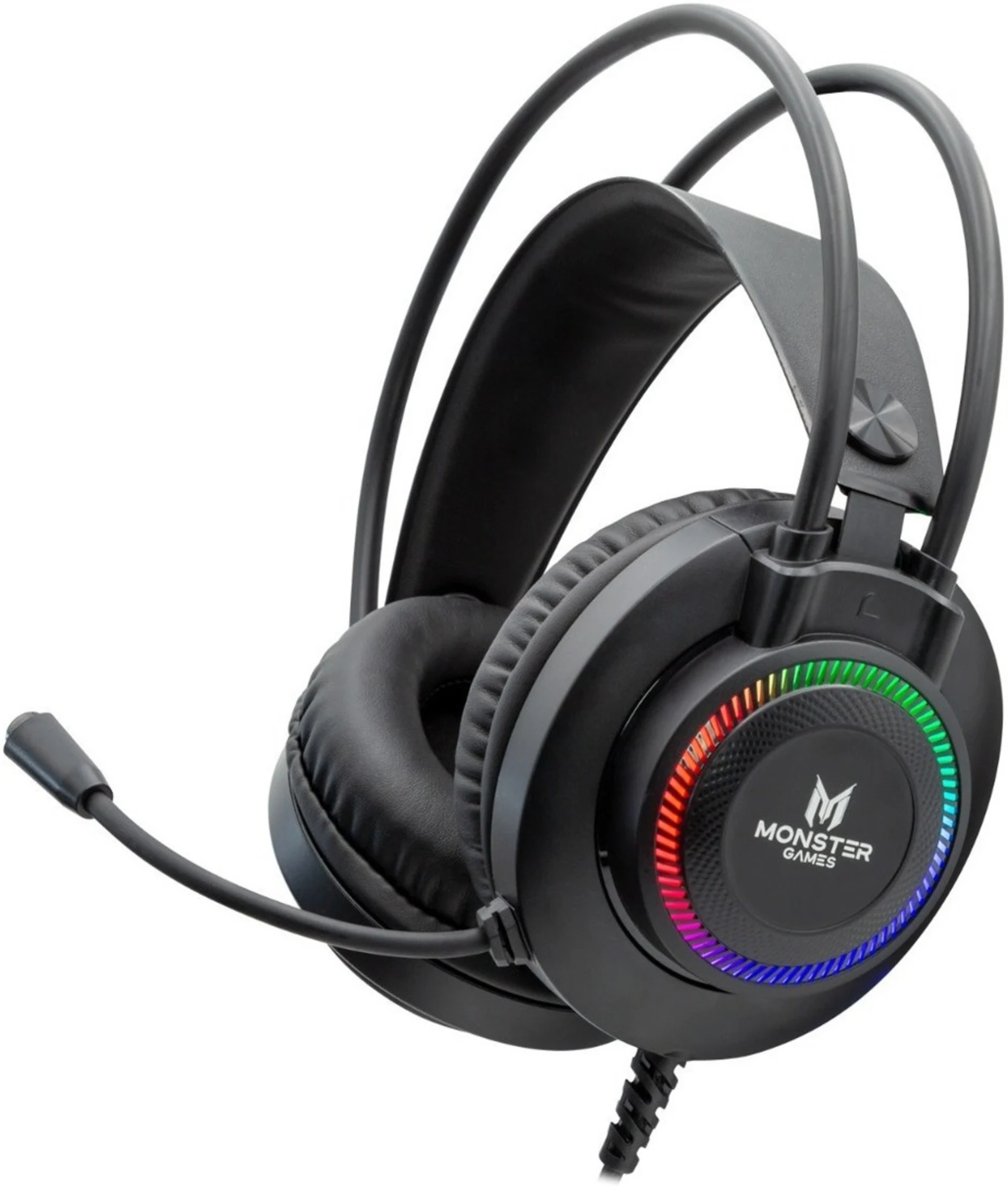 Imagen 1 de Audífonos Alámbricos Monster AU624 THROB, OverEar RGB c/Mic Jack USB Adap