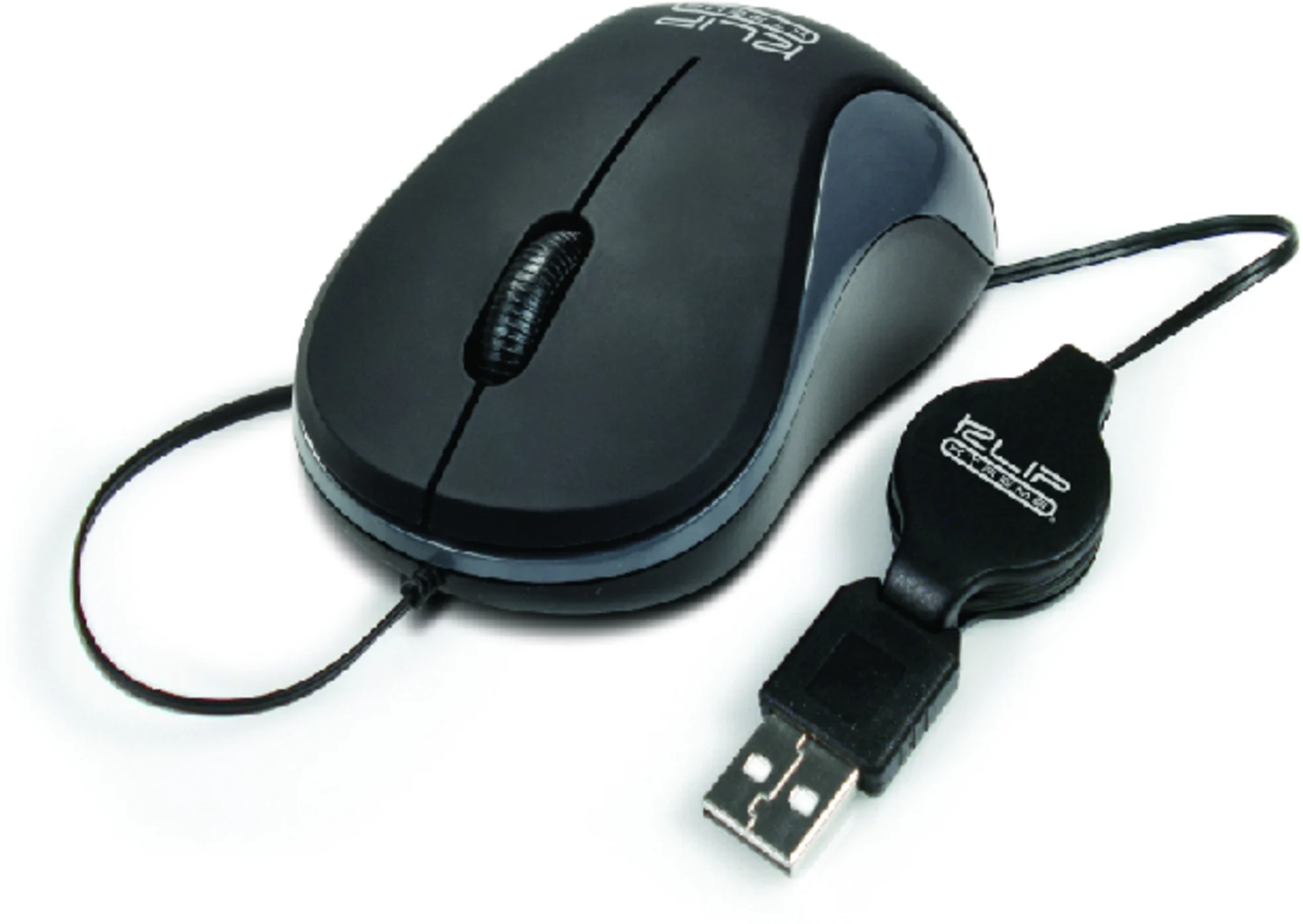 Imagen 0 de Mouse Alámbrico KlipX KMO-113 Ópticvo 1600dpi Retractil 3 Botones USB Negro
