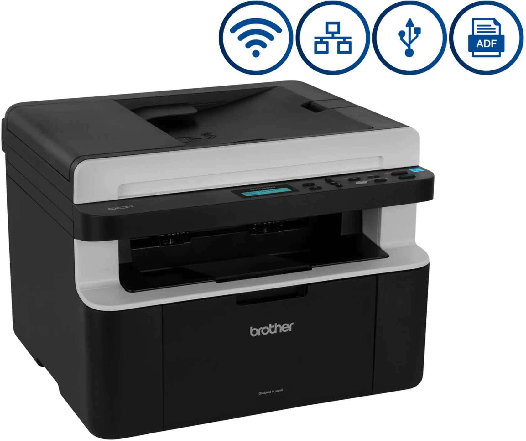 Imagen 2 de Impresora Multifunción Brother DCP-1617NW Láser Monocromatica USB LAN Inalámbr.