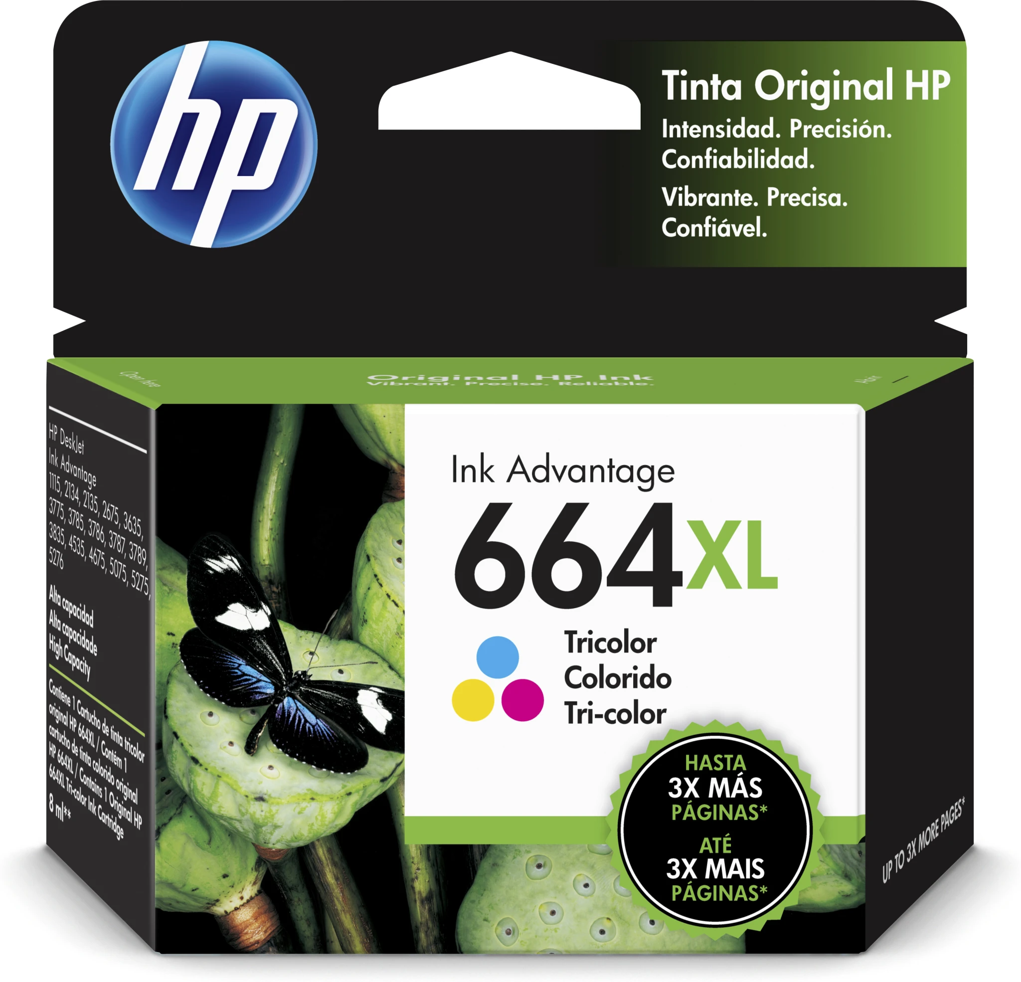 Imagen 0 de Cartridge HP 664XL Tri-Color para Impr Deskjet IA 1115/2135/3635, 330 Pági. 8ml