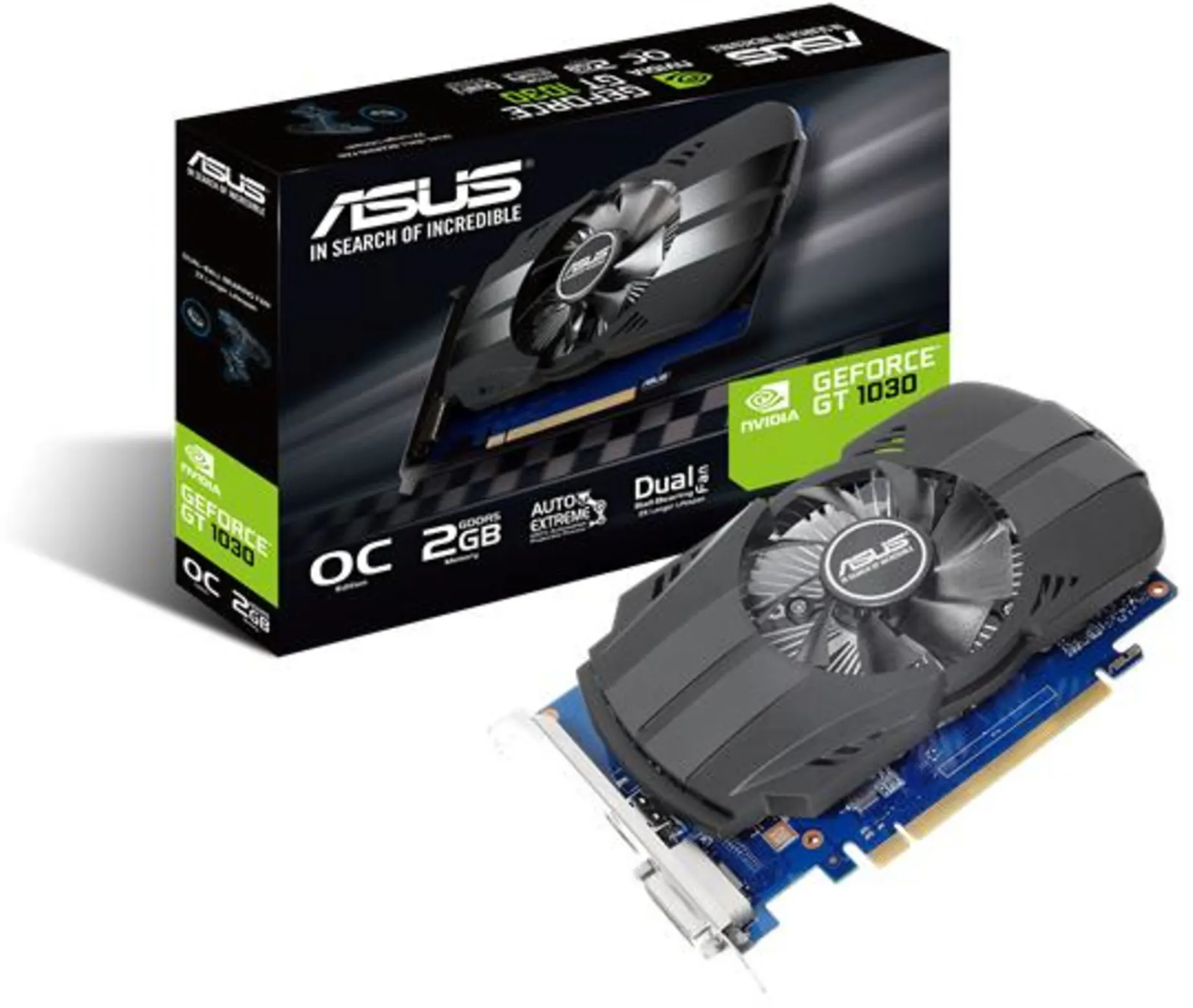 Imagen 0 de Tarjeta de Video Asus Phoenix GF-GT1030 O2G 2GB GDDR5 PCIe DVI HDMI Act ATX