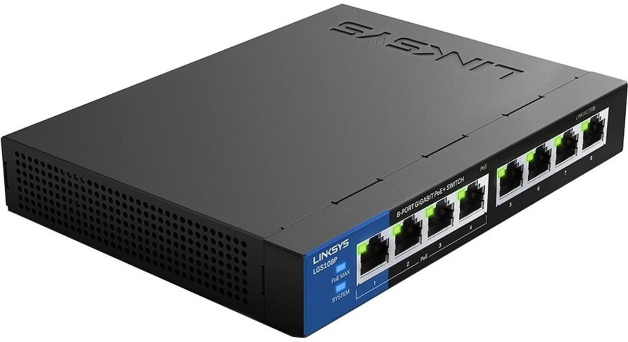 Imagen 0 de Switch Linksys SMB LGS108P No Admin. 8 puertos Gigabit (4 PoE+) 