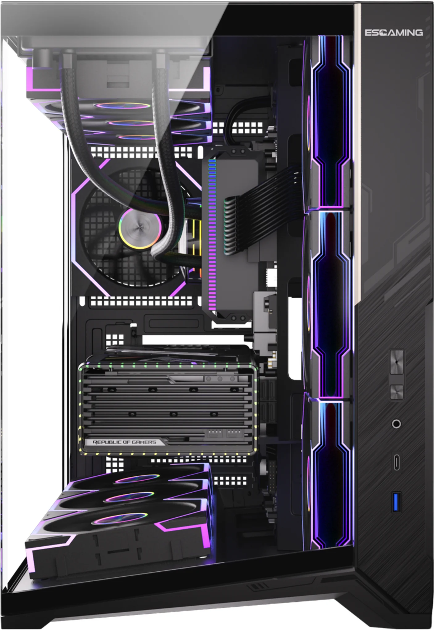 Imagen 2 de Gabinete Gamer ZERO MAX F8 270deg Vidrio Templado | ATX / Micro ATX | 7 Ventilad