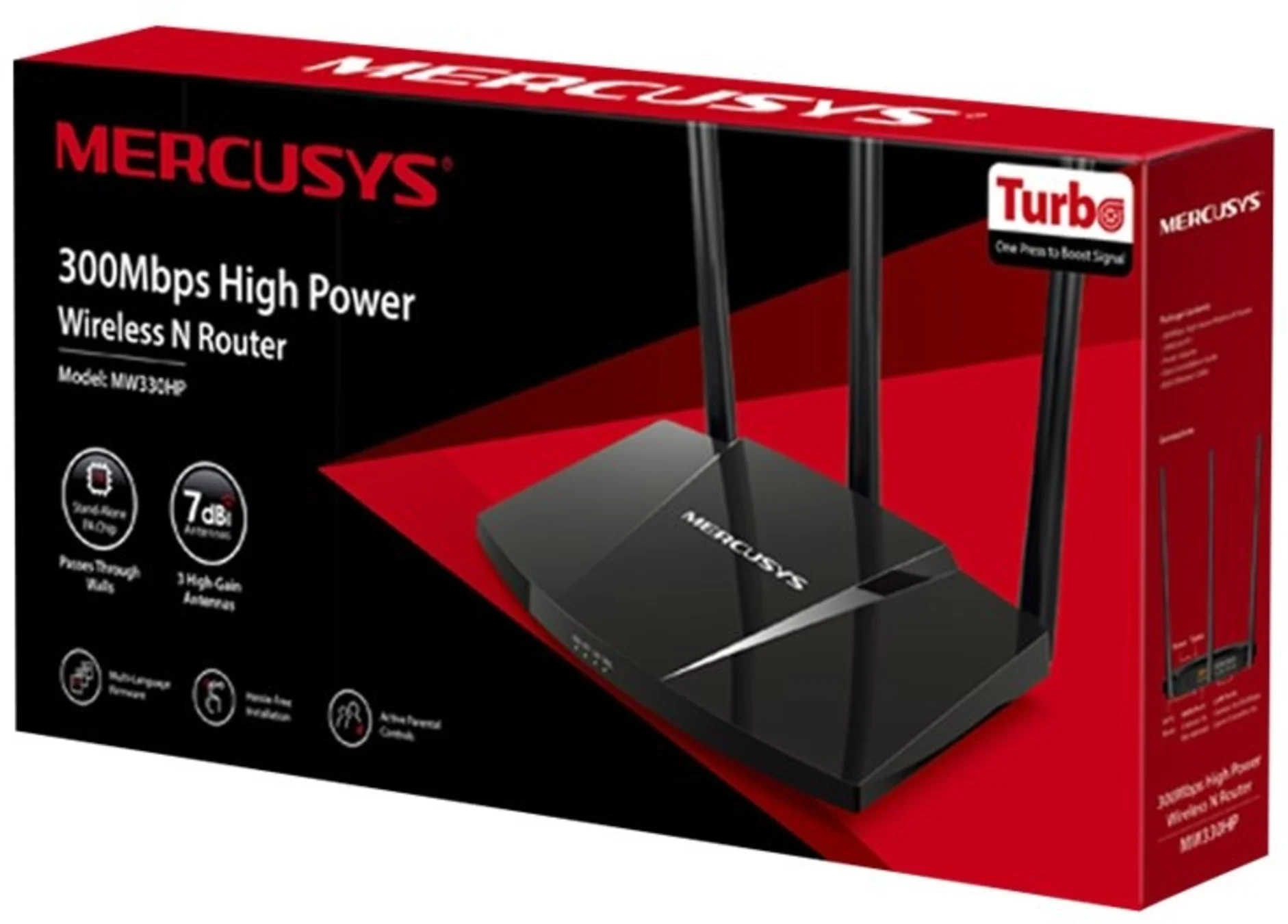 Imagen 3 de Router Mercusys MW330HP Inalámbrico Alta Potenc. 300Mbps Cont.Parental 3 Antenas