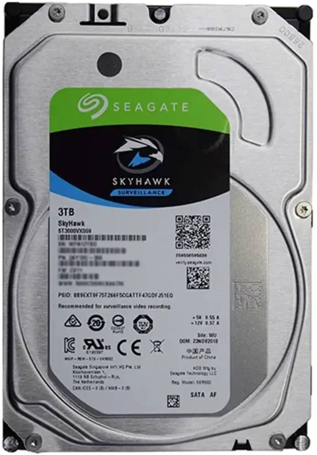 Imagen 0 de HDD SATA de 3 TB optimizada para videovigilancia, compatible con cualquier marca de DVRS y NVRS, 5400 RPM SATA 6.0Gbps 3.5 64 MB Cache Purple Drive