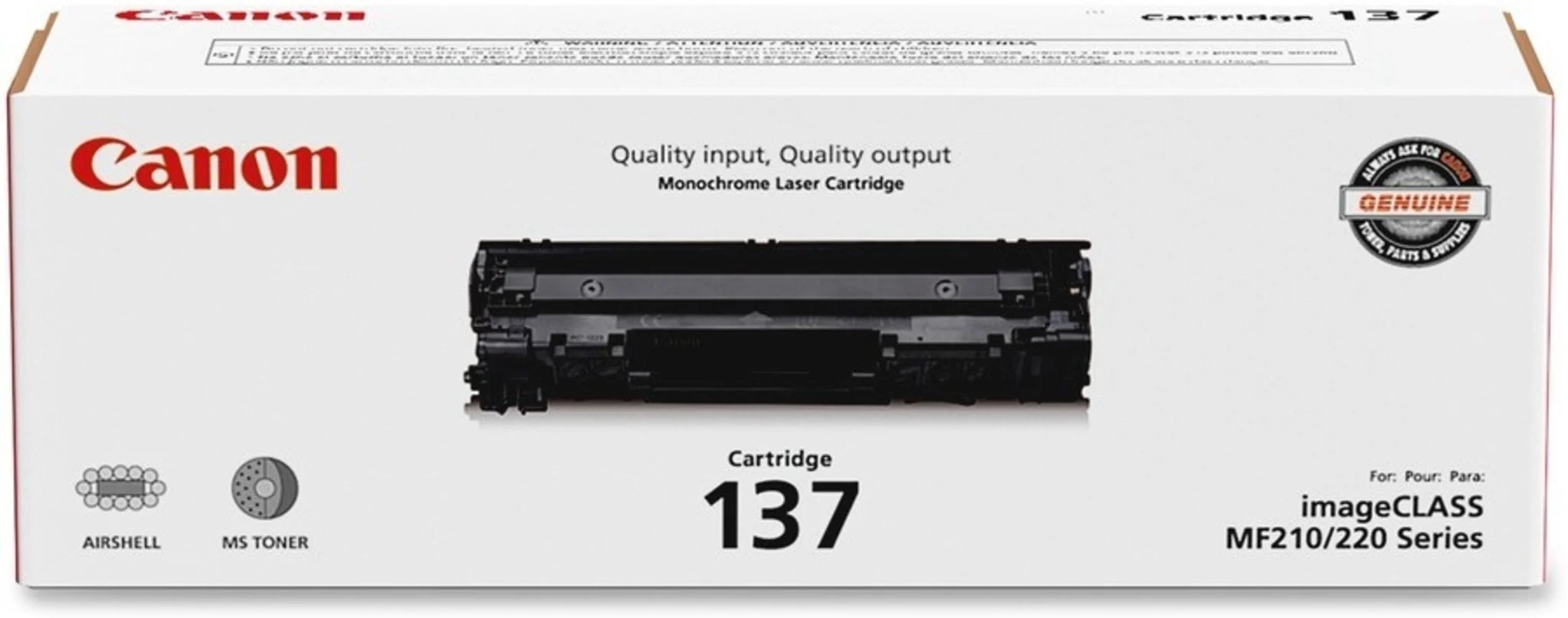 Imagen 0 de Toner Canon 137 Negro para Impr Láser MF212w MF216n MF227dw MF229dw, 2400Pag