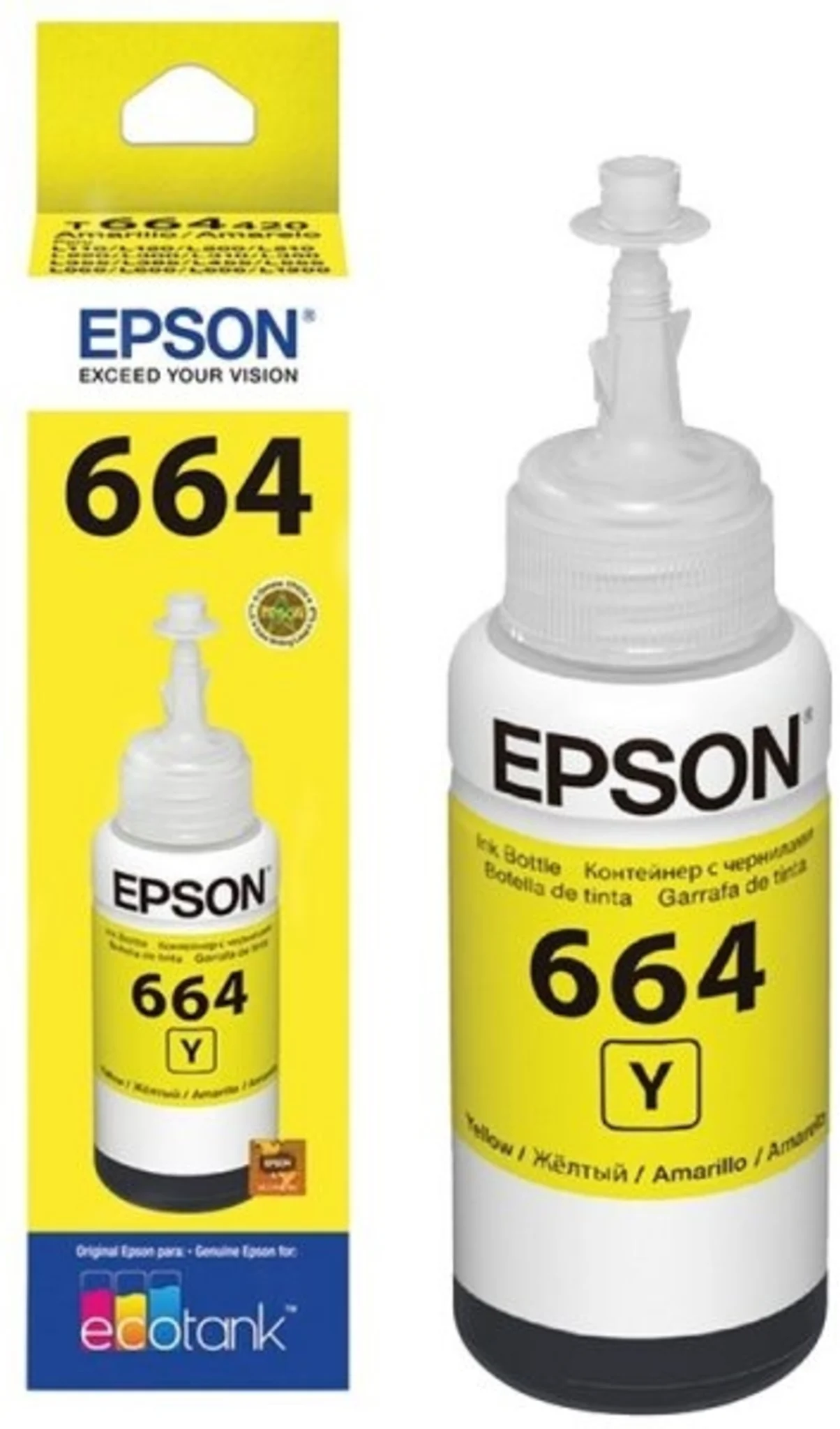 Imagen 0 de Botella de Tinta Epson T664420-AL Amarillo p/Imp L200/L110/L210/L355, 6500Pág70m