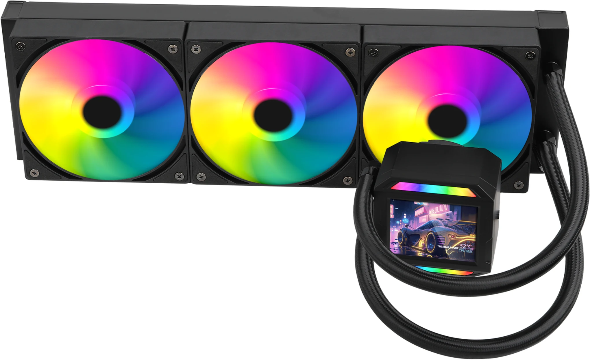 Imagen 0 de Refrigeracion Liquida ESGAMING AURORA 360 ARGB | Pantalla LCD IPS 2.8" | 3 Venti