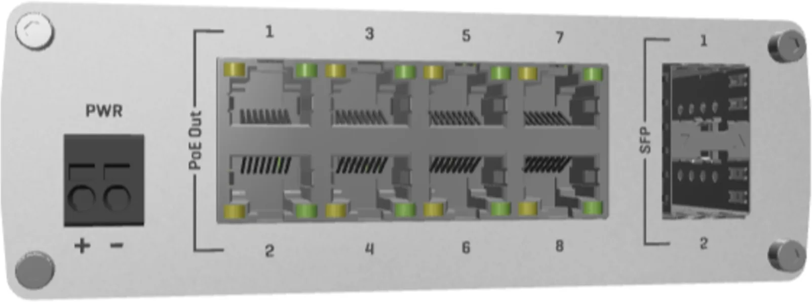 Imagen 3 de Switch Industrial Teltonika TSW200, 8xLAN, PoE1-8 10/100/1000Mbps, 2xSFP