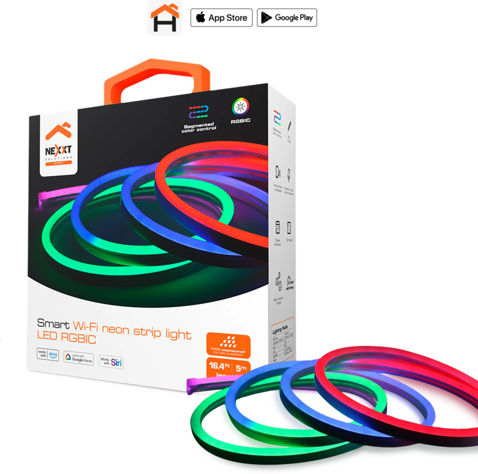 Imagen 0 de Cinta LED Neon Smart Nexxt NHB-S614, LED RGBIC WiFi 5mts Smart Home