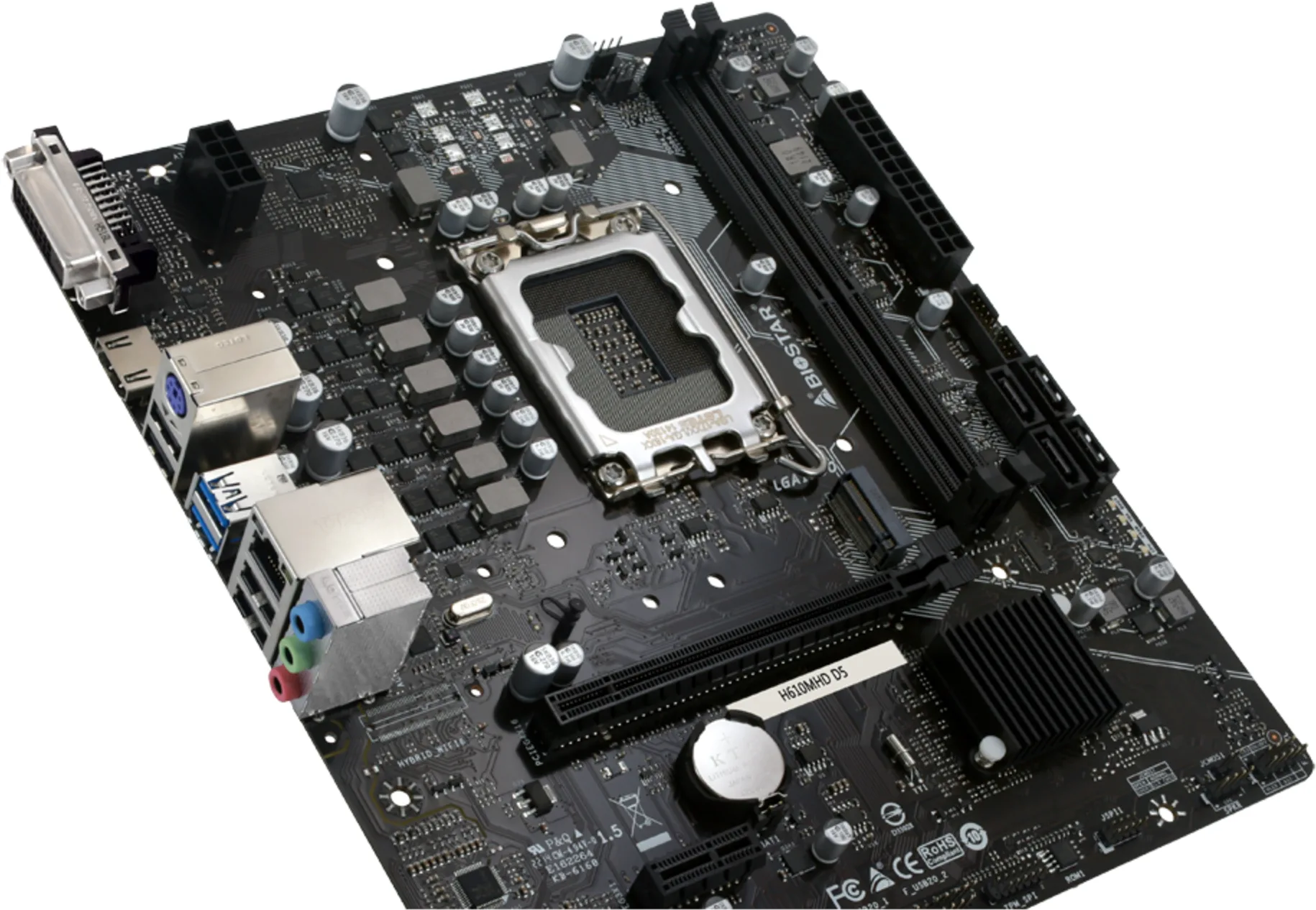 Imagen 3 de Tarjeta Madre Biostar H610MHD D5 LGA1700 12/13/14°G 2*DDR5 M.2 HDMI mATX