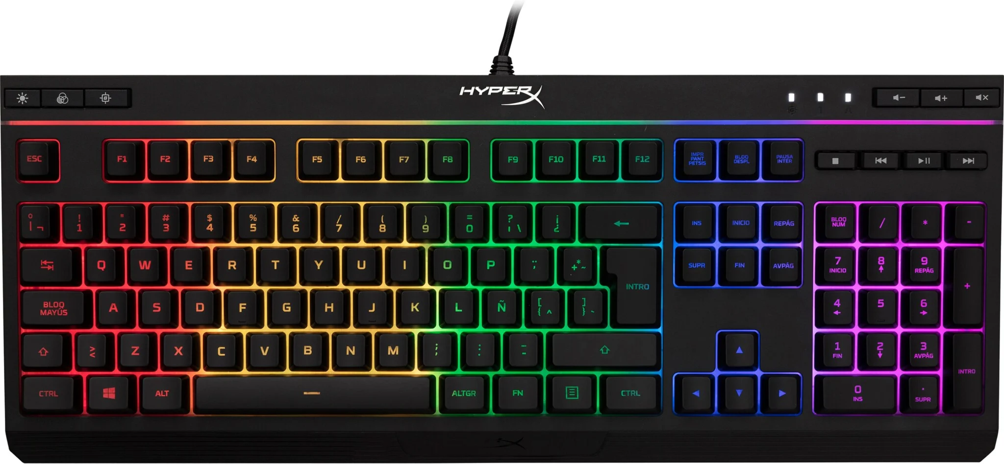 Imagen 1 de Teclado Gamer Alámbrico HyperX Alloy Core RGB 6 modos LED y 3 niveles de brillo