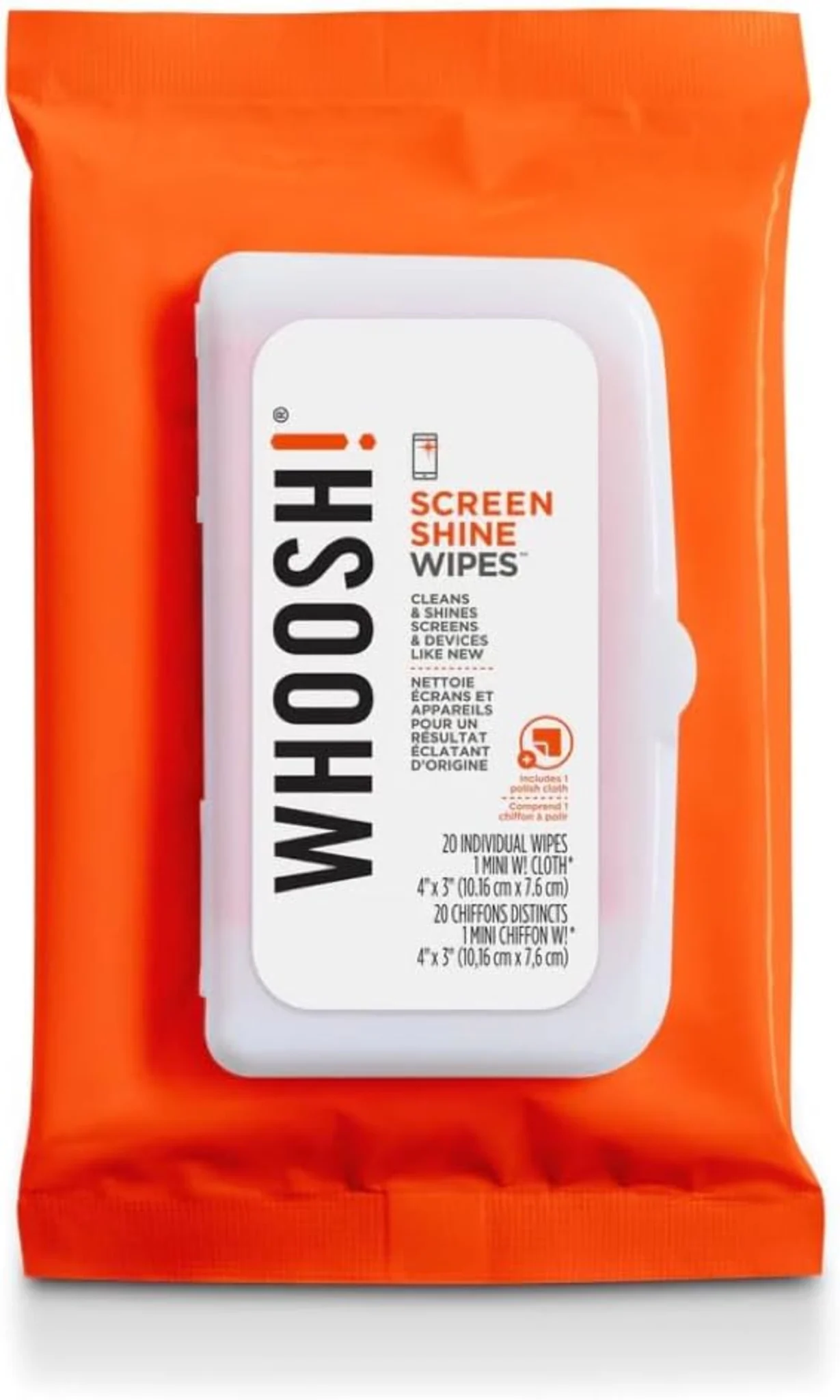 Imagen 9 de Toallitas de Limpieza para Pantallas Whoosh Screen Shine 1FG20WPENFR 20 unidades