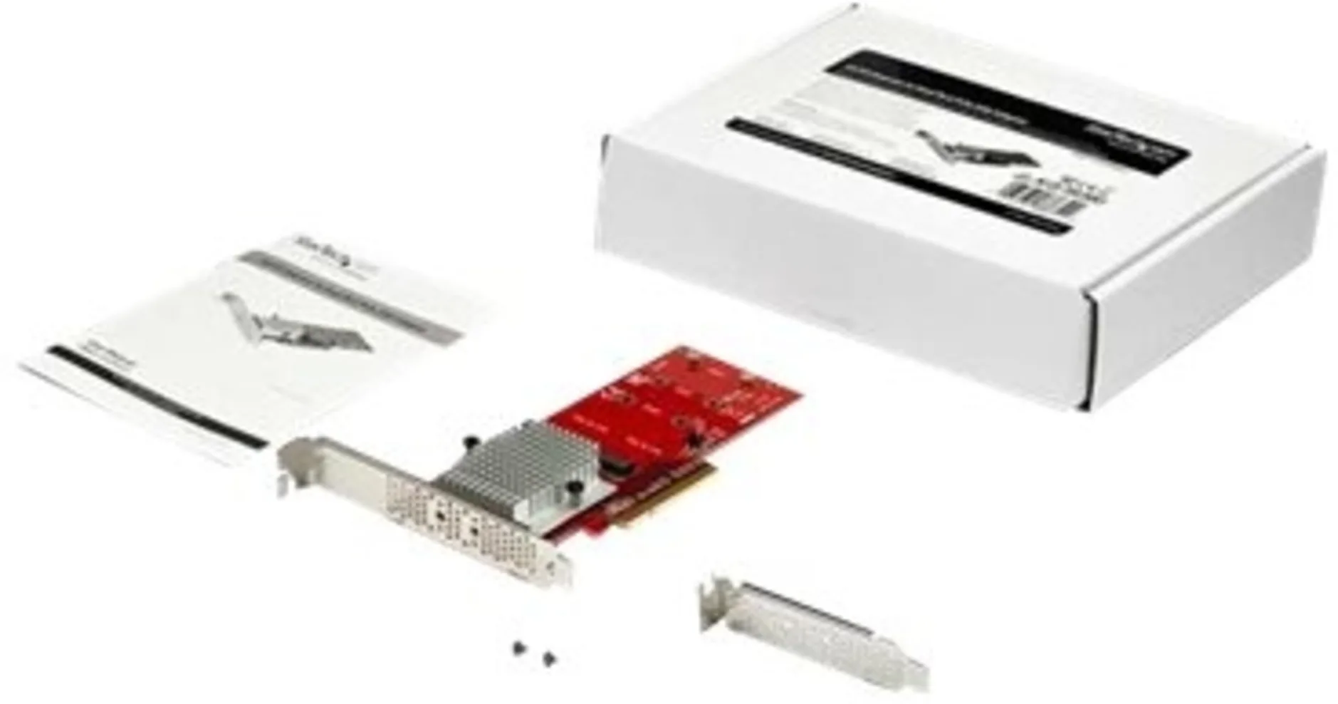 Imagen 4 de StarTech.com Adaptador PCI Express x8 para Dos SSD M.2 - PCI-E 3.0 - Tarjeta Adaptadora PCI-E para SSD M.2 NVMe AHCI - (PEX8M2E2) - Adaptador de interfaz - M.2 - Expansion Slot to M.2 - M.2 Card perfil bajo - PCIe 3.0 x8 - rojo - Conforme a la TAA