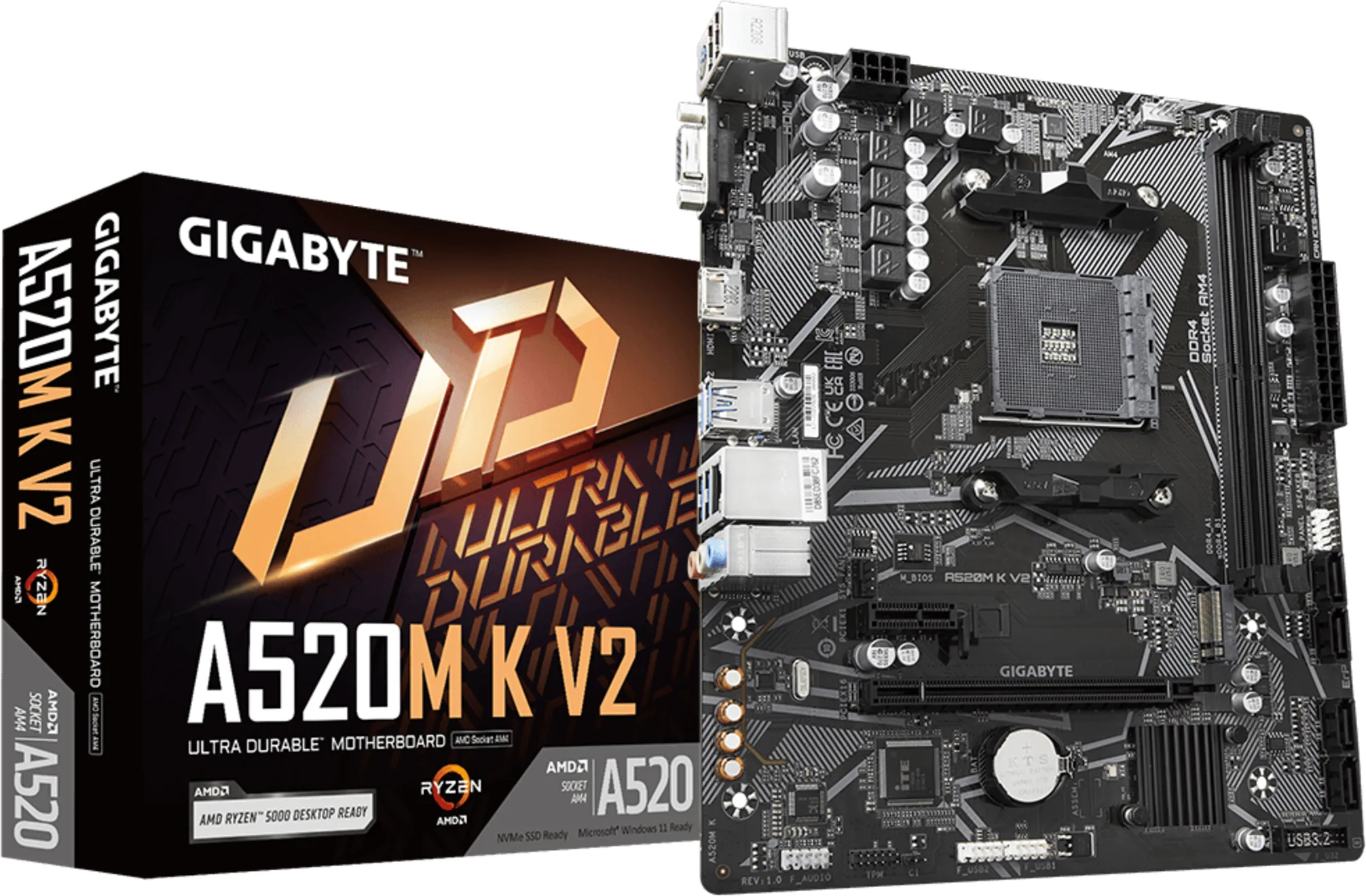 Imagen 0 de Tarjeta Madre Gigabyte A520M K V2 AMD AM4 2*DDR4 M.2 HDMI VGA USB3.2 PS/2