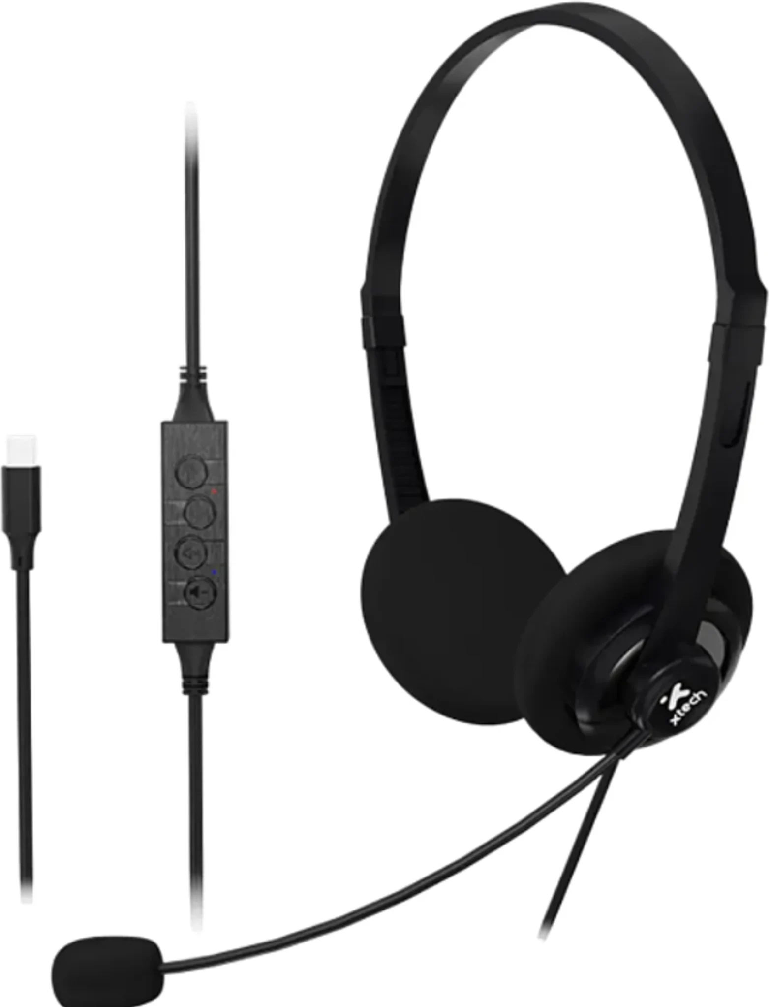 Imagen 0 de Audífonos Alámbricos XTech XTH-245 para conferencias c/mic ENC y controles USB-C