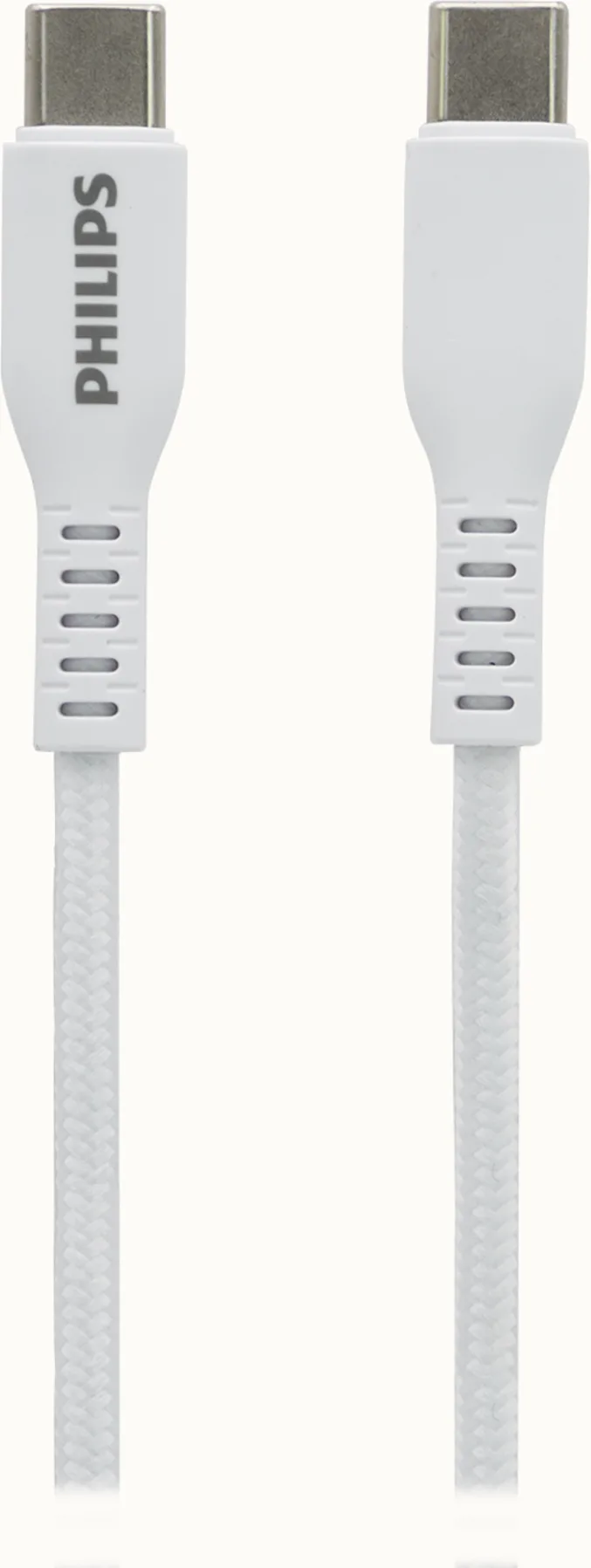 Imagen 1 de Cable USB-C a USB-C M/M 60W max. 1mt cable Blanco Trenzado - Philips