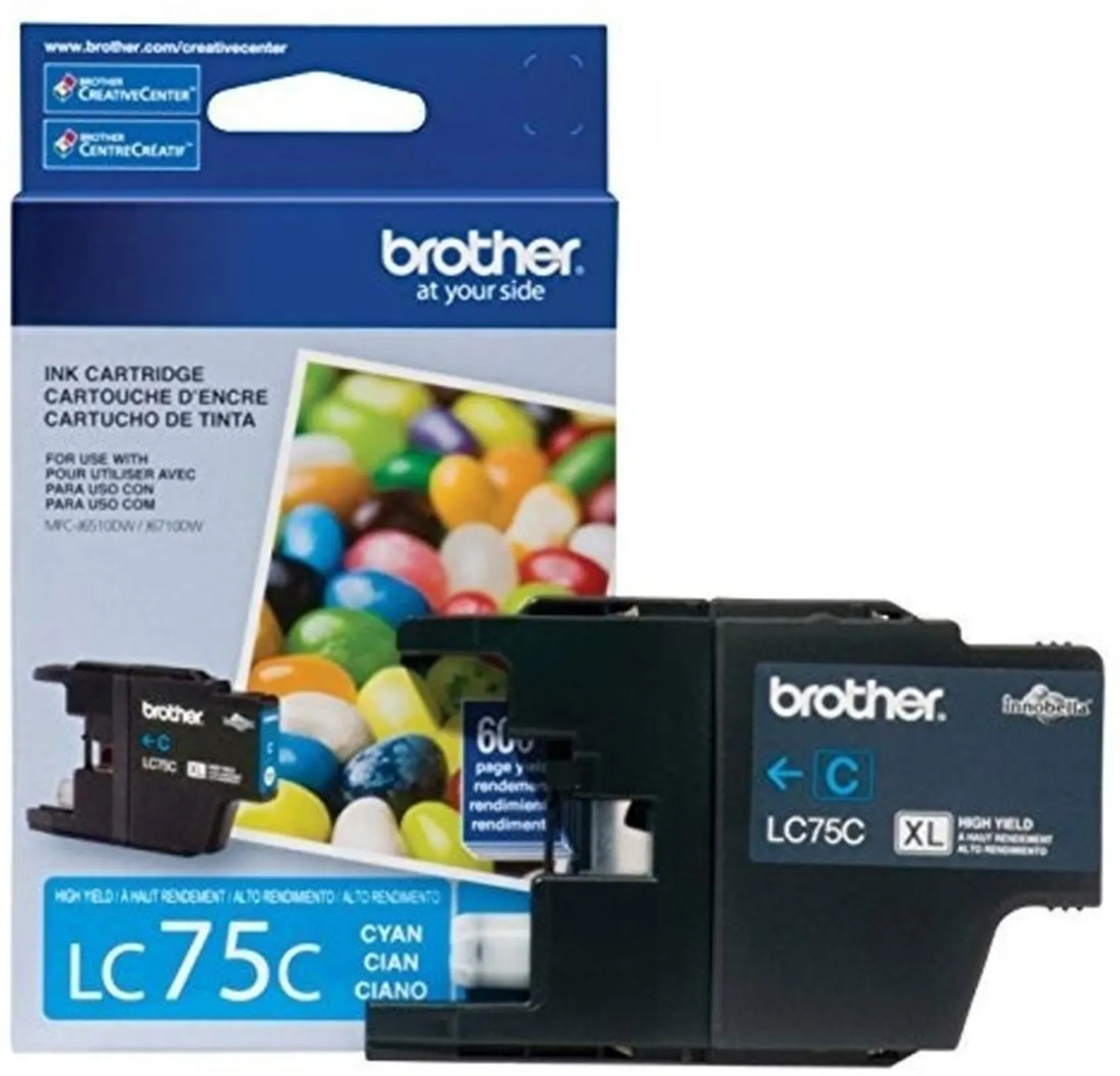 Imagen 1 de Cartridge Brother LC-75C Cyan para MFC-J6710DW
