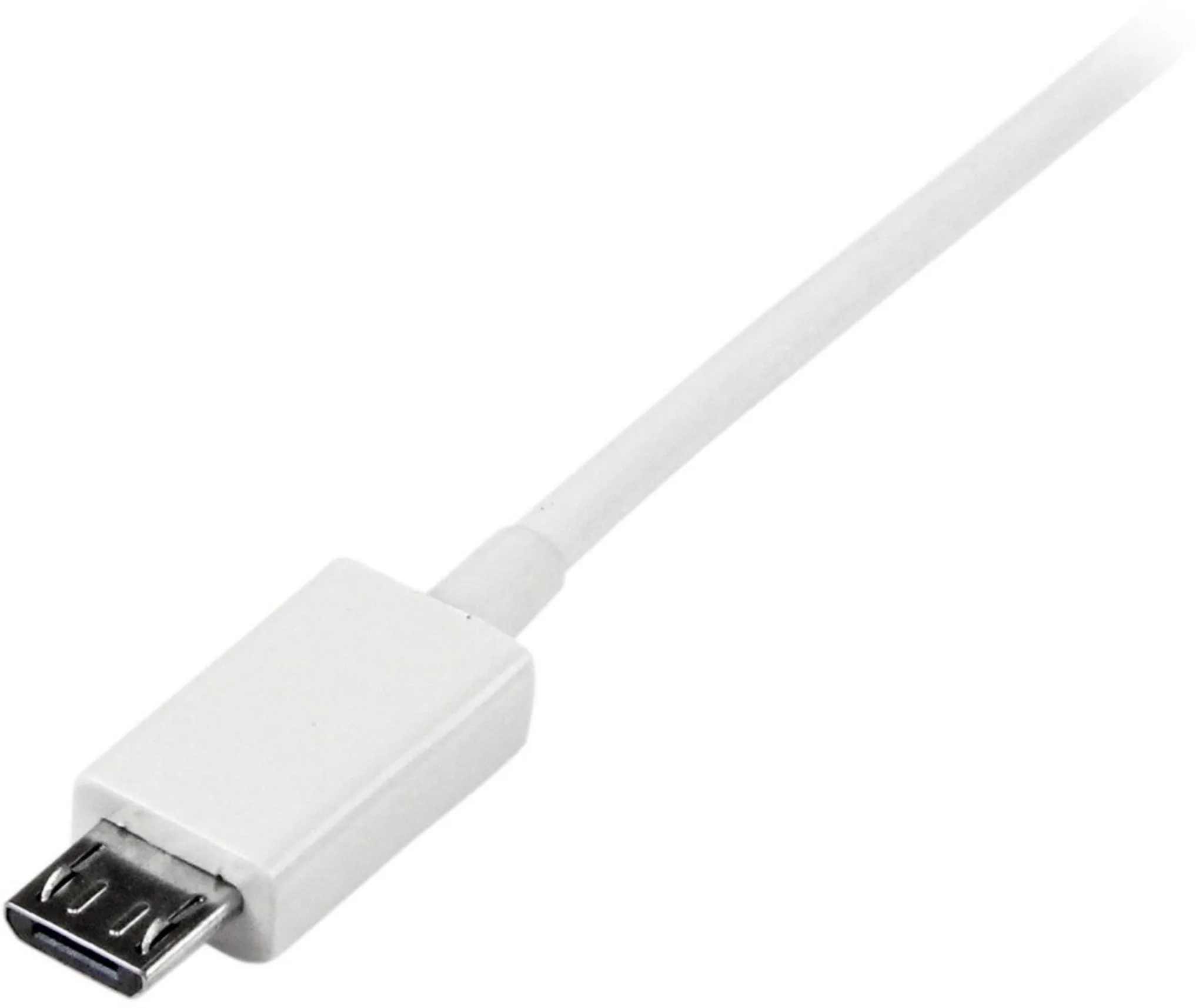 Imagen 3 de Cable USB Tipo-A (4 Pin) a USB micro B (5 pin) v2.0  Long 1mts Blanco - StarTech