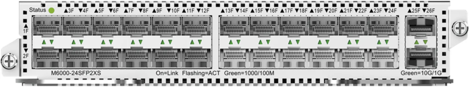 Imagen 0 de M6000-24SFP2XS. Slot Modular para NBS6002 con 24 puertos SFP 1Gbps + 2 Puertos SFP+ 10Gbps