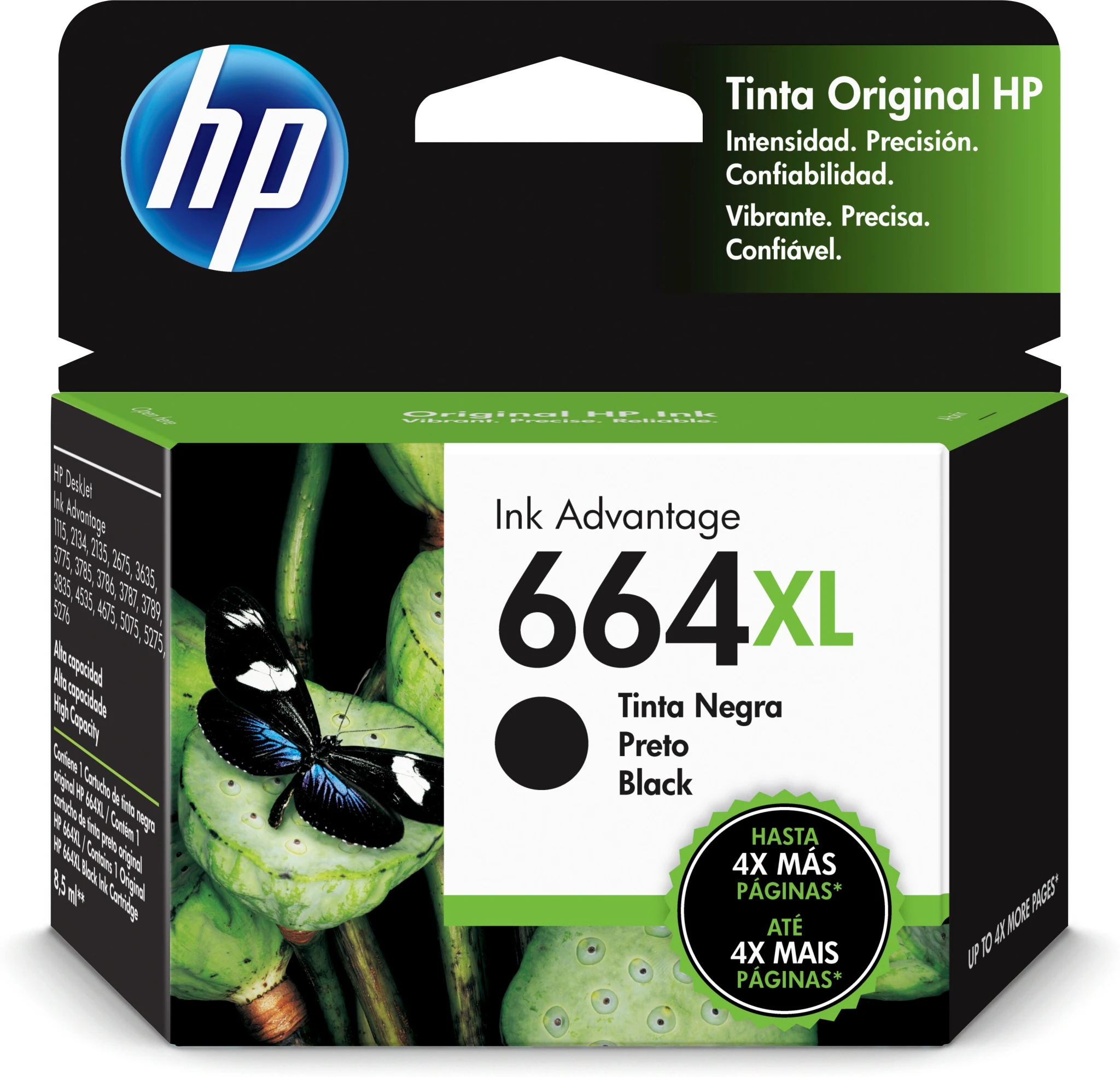 Imagen 0 de Cartridge HP 664XL Negro para Impr Deskjet IA 1115/2135/3635, 480 Pági. 8.5ml 