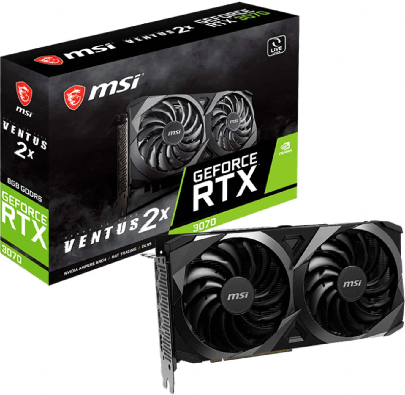 Imagen 0 de MSI GeForce RTX 3070 VENTUS 2X OC LHR [RTX 3070 VENTUS 2X 8G OC LHR]