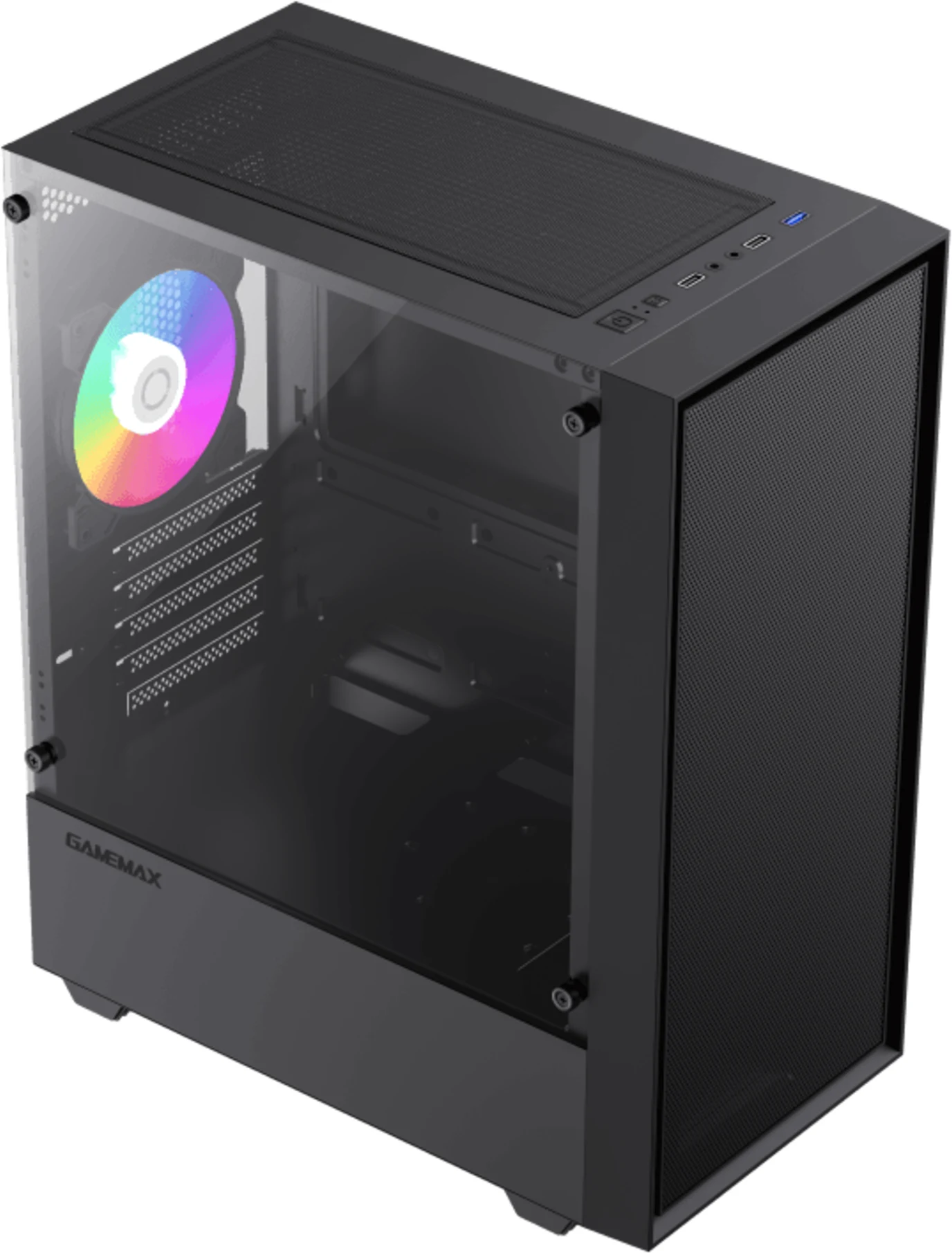 Imagen 10 de Gabinete Gamemax Storm Black mATX, Vidrio Lateral 2*USB2.0 1*USB2.0 1*FAN, Negro