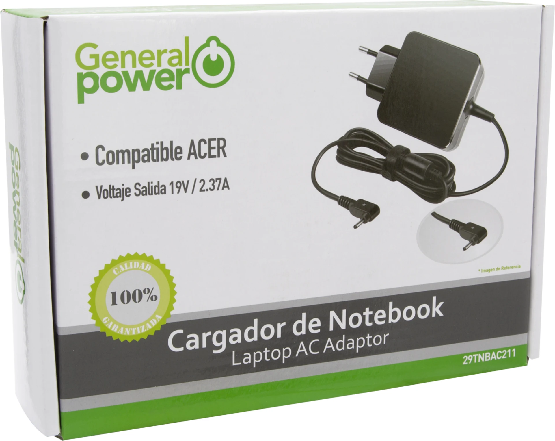Imagen 1 de CARGADOR NOTEBOOK ACER 19V 2,37A PTA. FINA ULTRABOOK