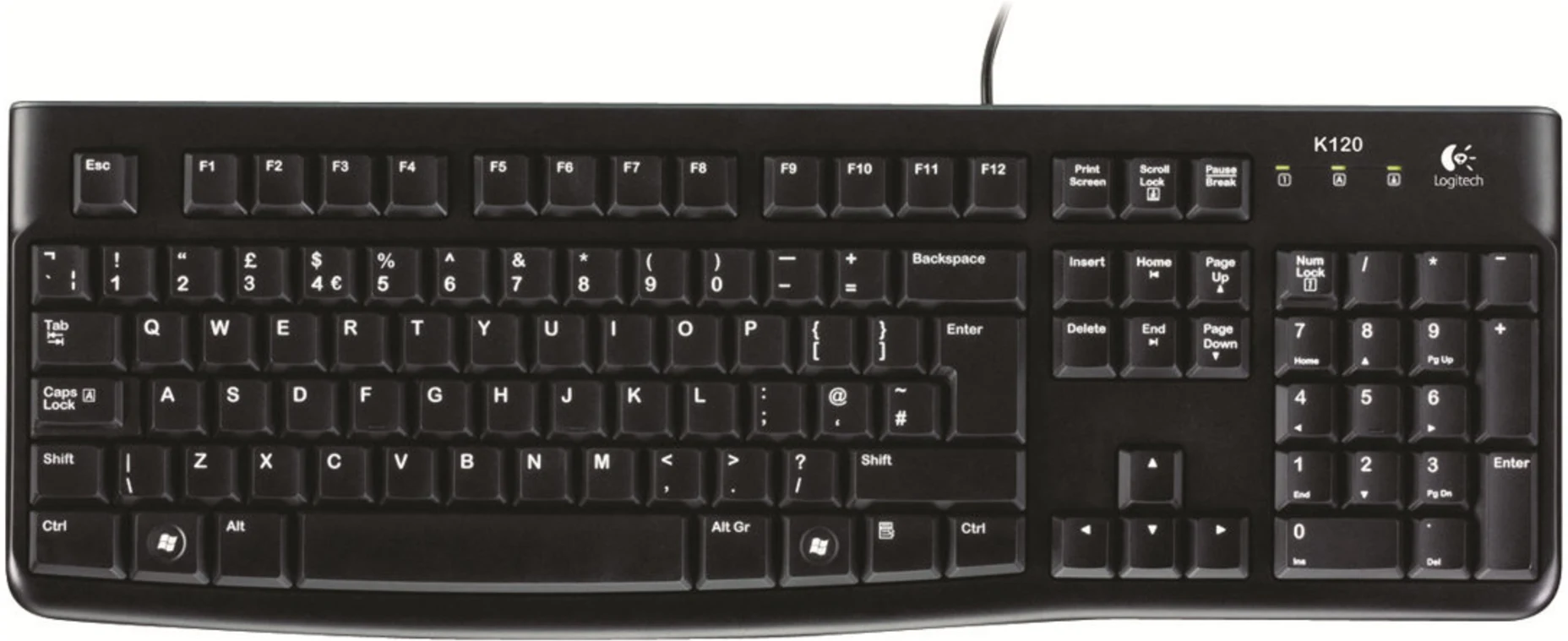 Imagen 2 de Teclado Alámbrico Logitech K120, Silencioso Antiderrame USB Español Color Negro