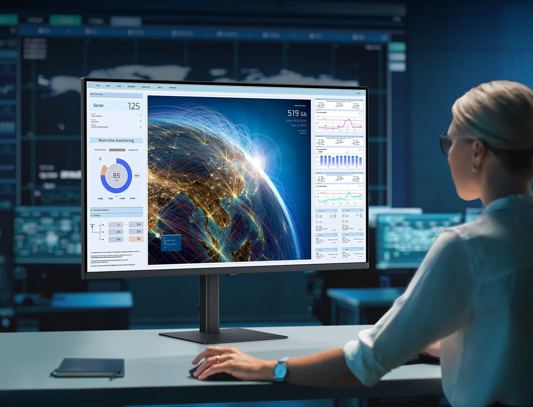 Imagen 19 de Monitor Samsung ViewFinity S8 37" 4K UHD USB-C DP HDMI RJ45 Altura Ajustable