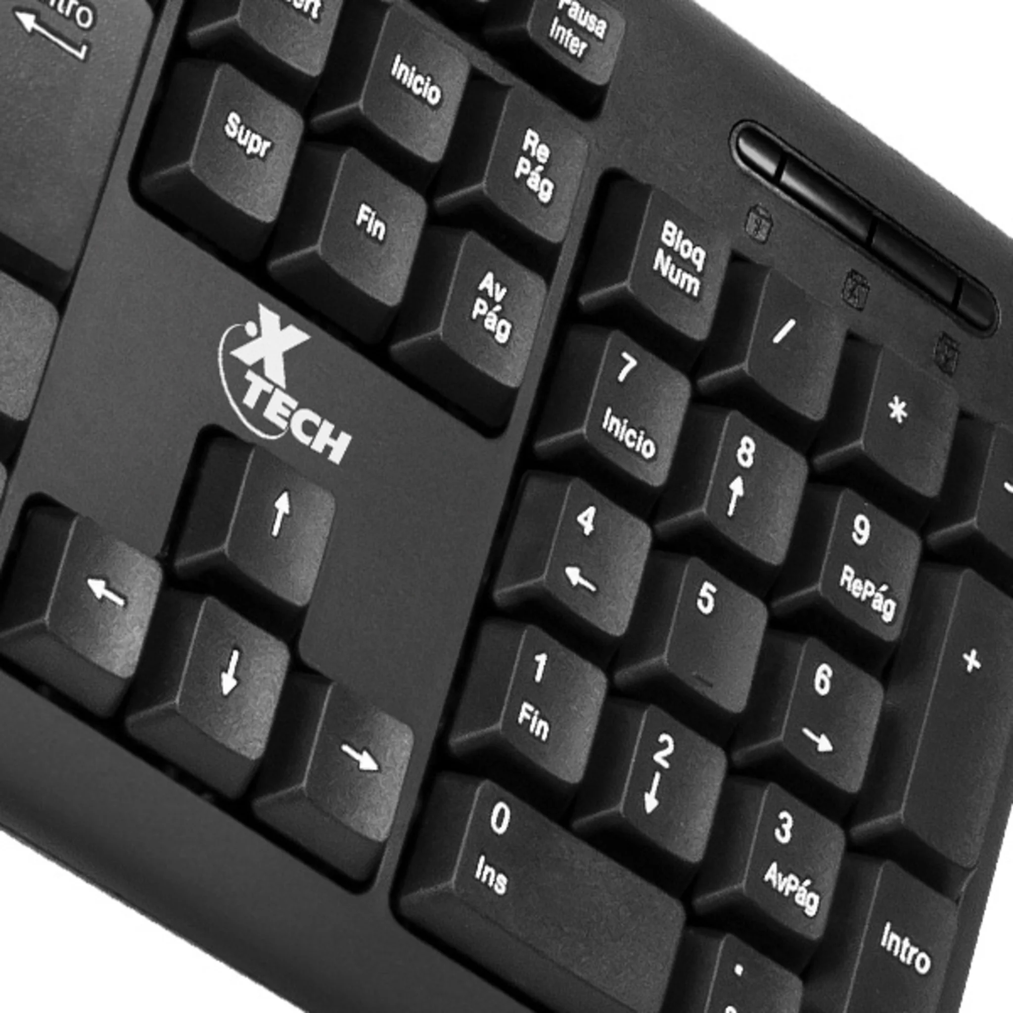 Imagen 2 de Teclado Alámbrico XTech XTK-092S, Tradicional QWERTY+Numér USB2.0 Español Negro